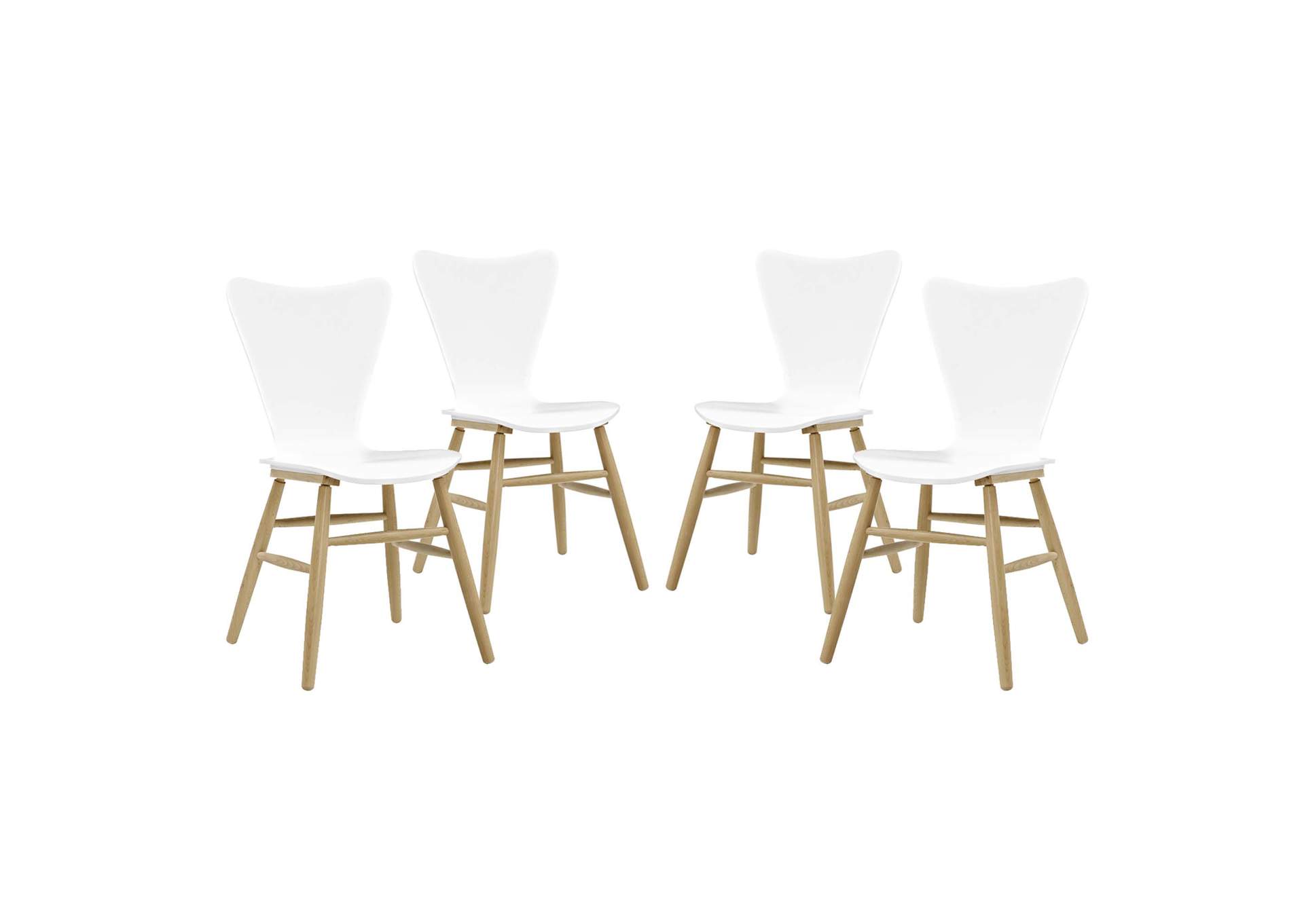 White Cascade Dining Chair [Set of 4],Modway