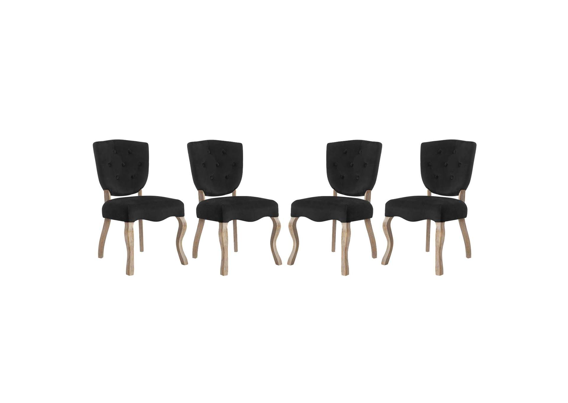 Black Array Dining Side Chair [Set of 4],Modway