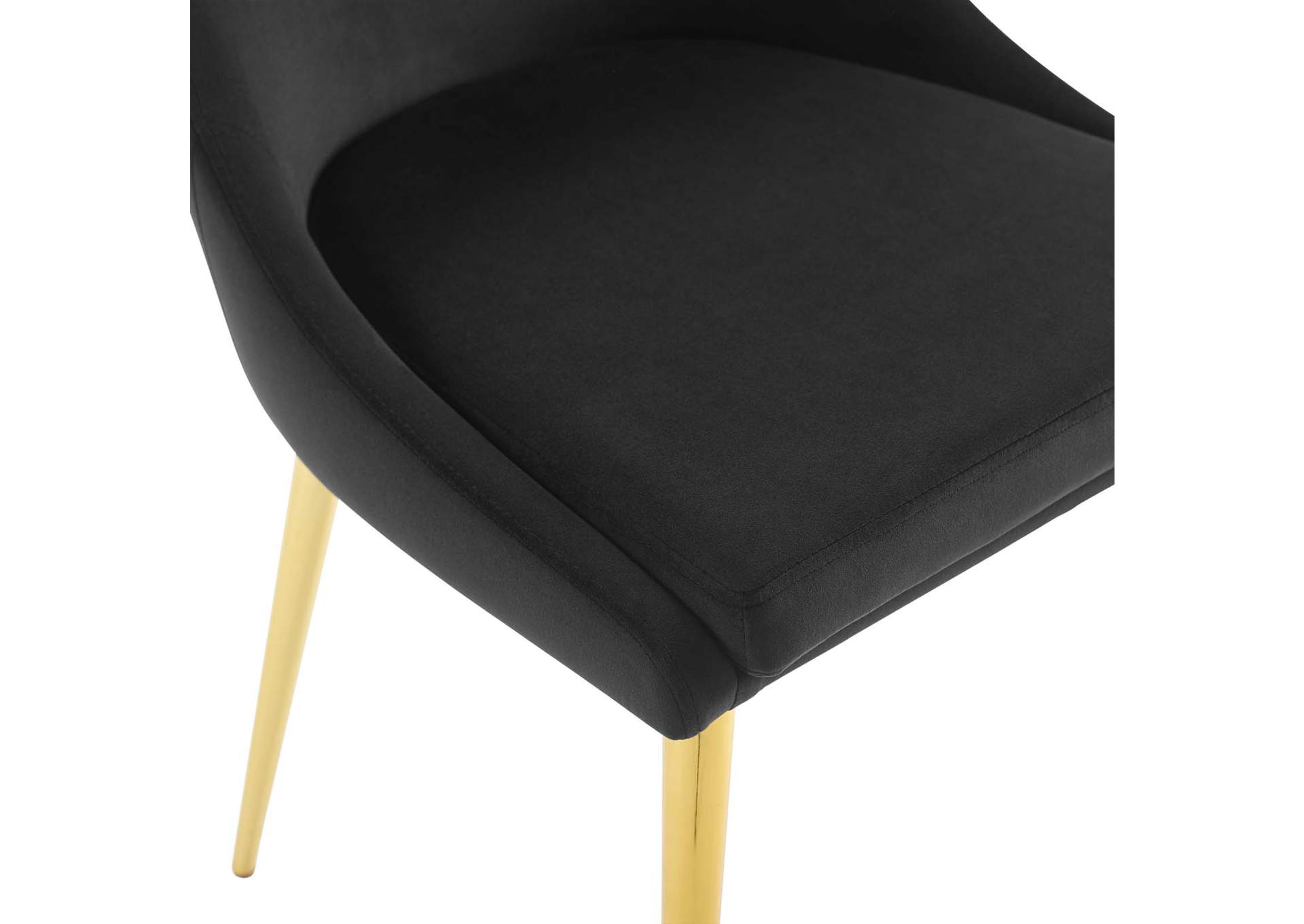 Black Viscount Modern Accent Performance Velvet Dining Chair,Modway