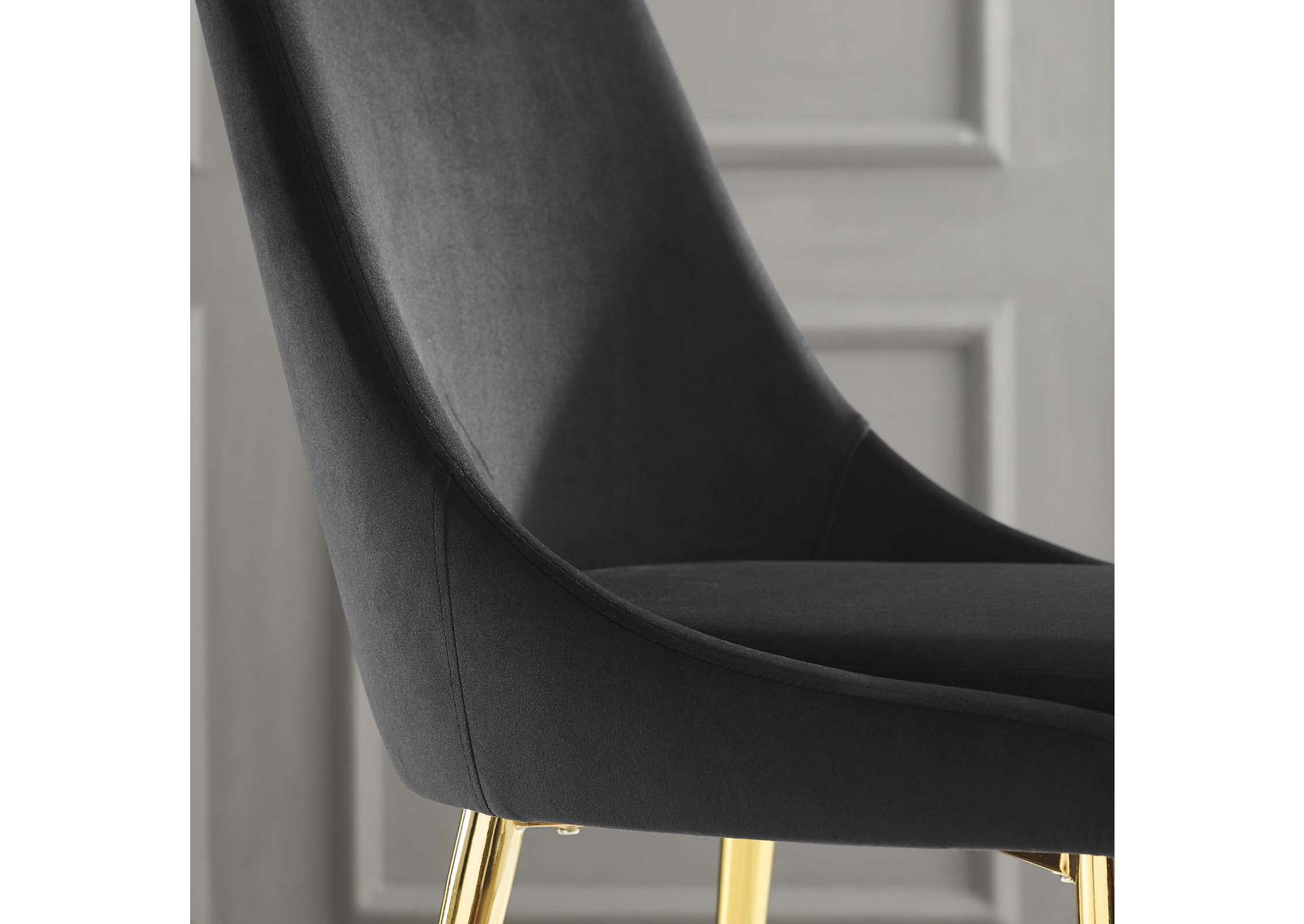 Black Viscount Modern Accent Performance Velvet Dining Chair,Modway