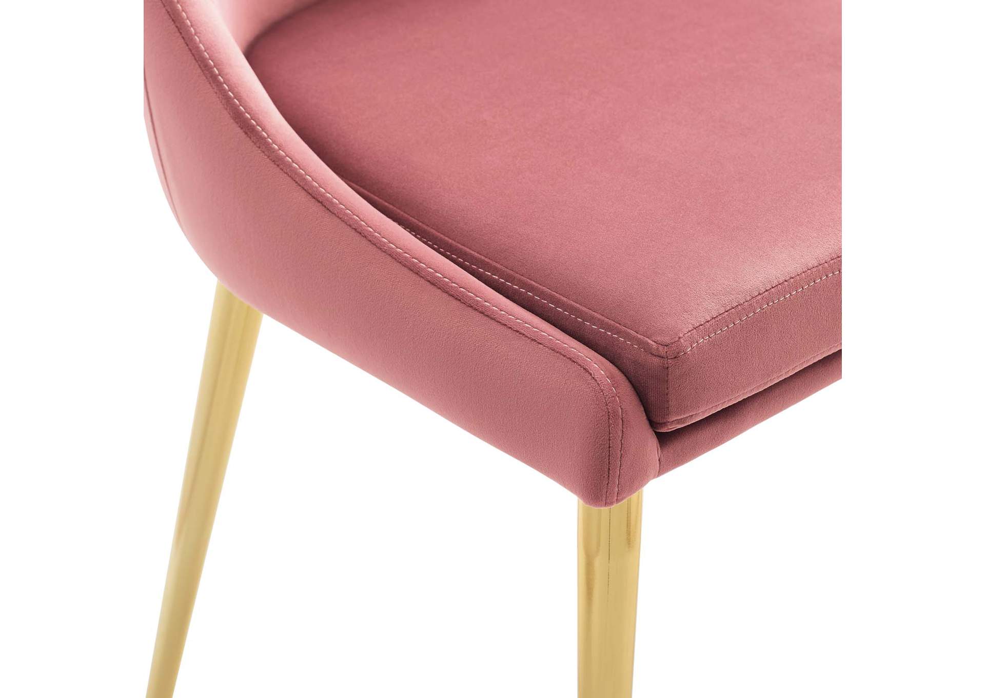 Dusty Rose Viscount Modern Accent Performance Velvet Dining Chair,Modway