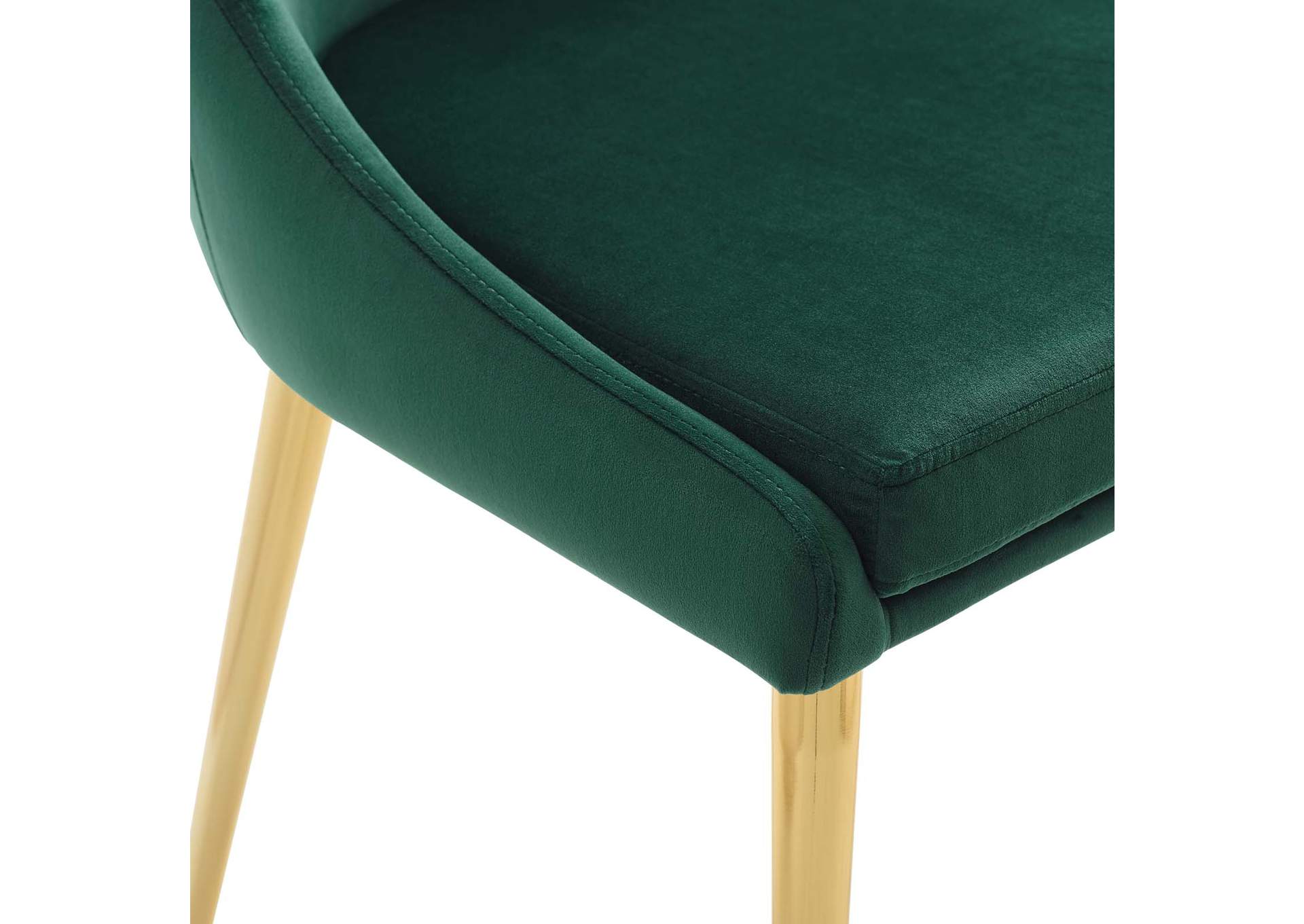 Green Viscount Modern Accent Performance Velvet Dining Chair,Modway