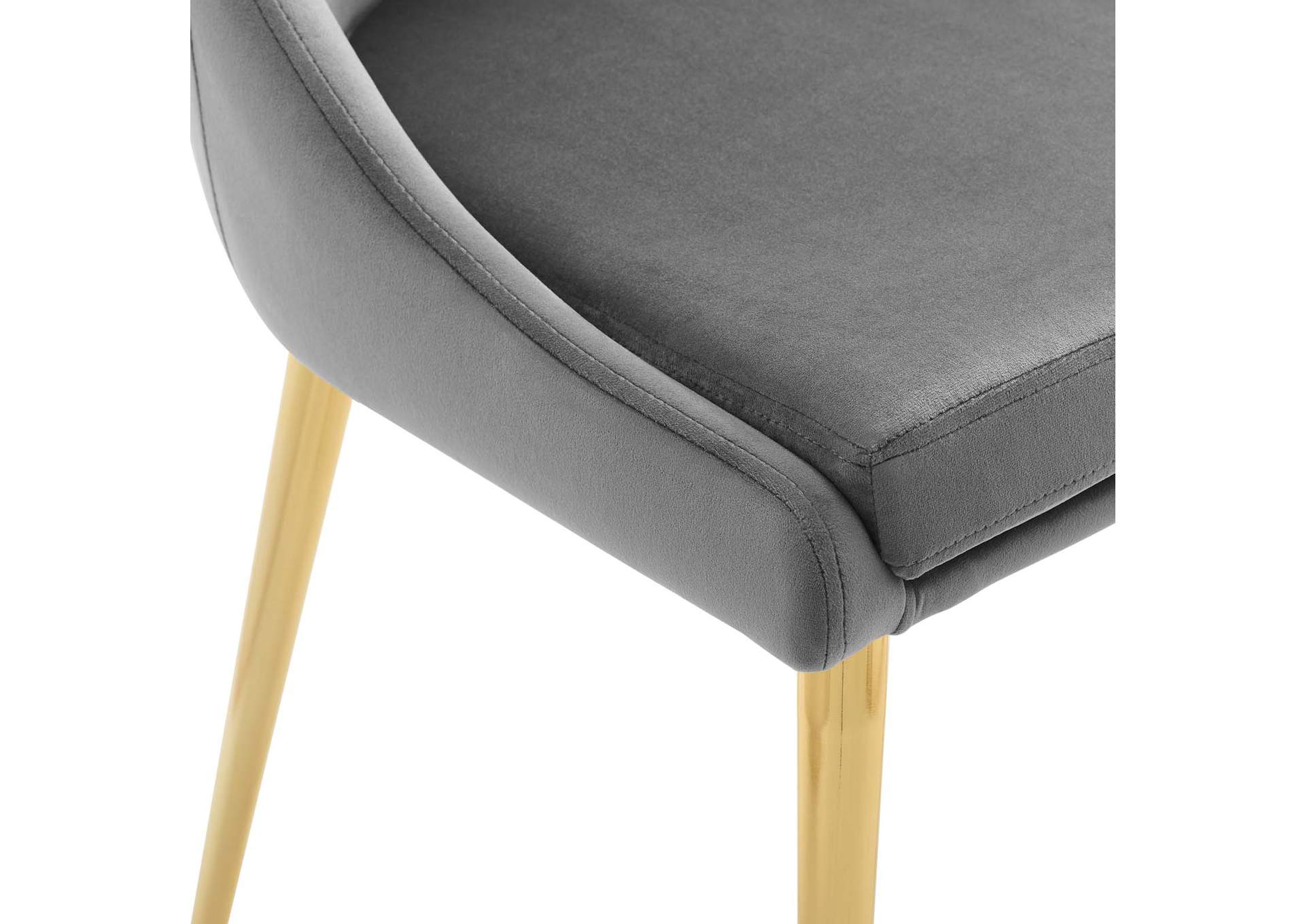 Gray Viscount Modern Accent Performance Velvet Dining Chair,Modway