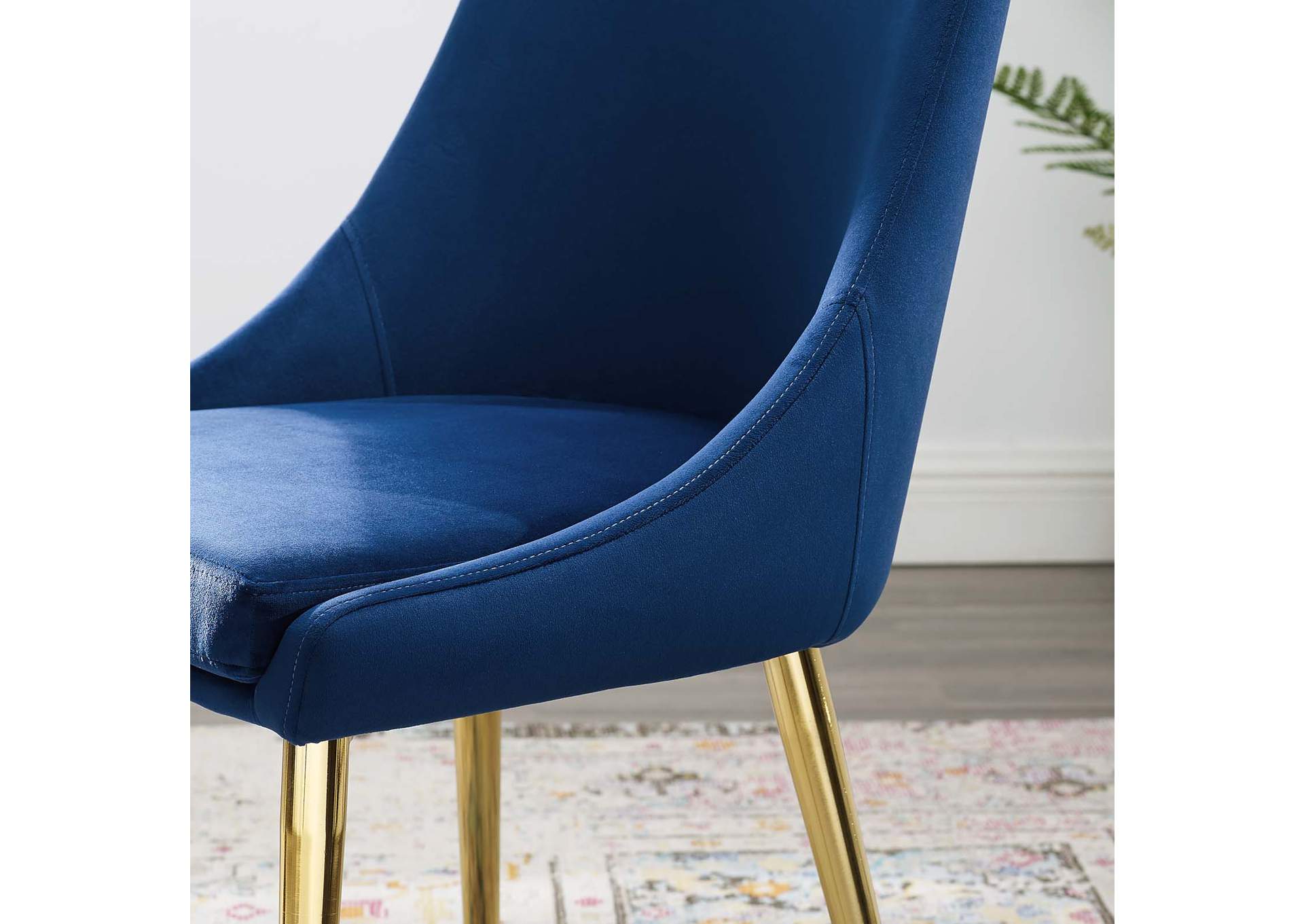 Navy Viscount Modern Accent Performance Velvet Dining Chair,Modway