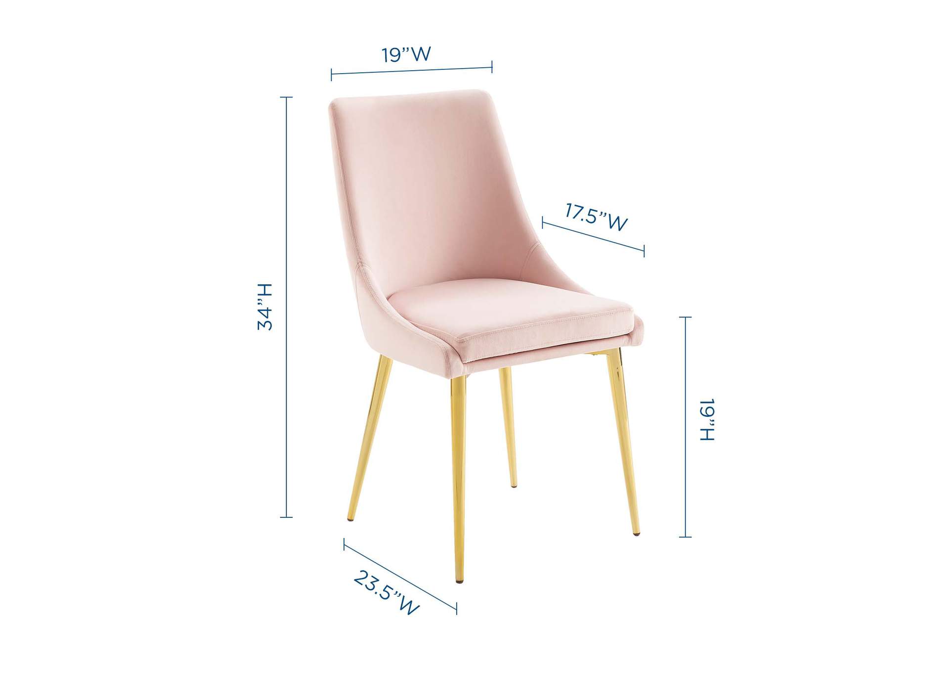 Pink Viscount Modern Accent Performance Velvet Dining Chair,Modway