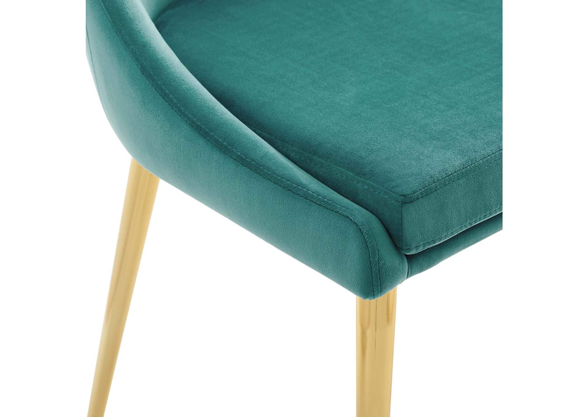 Teal Viscount Modern Accent Performance Velvet Dining Chair,Modway