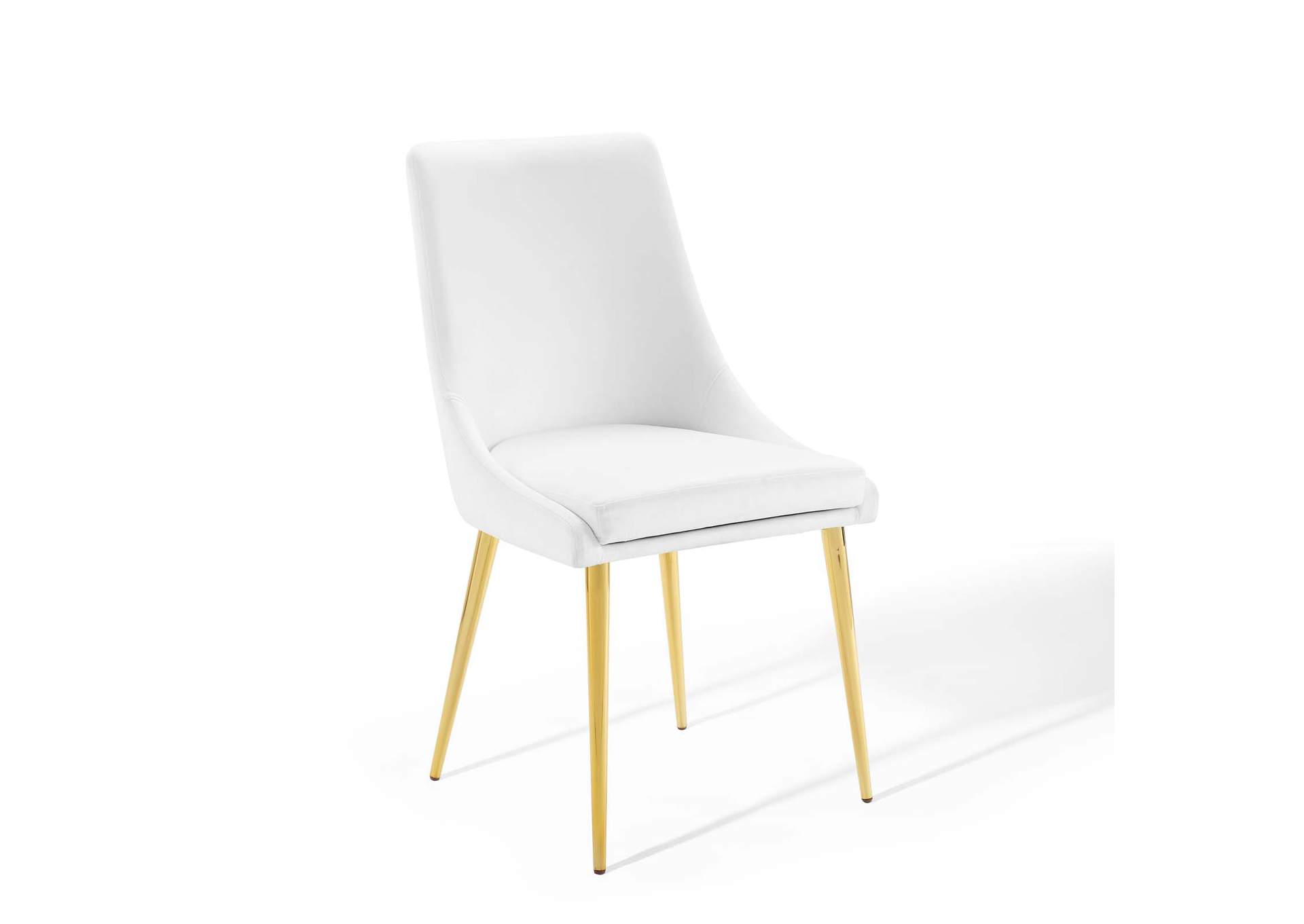 White Viscount Modern Accent Performance Velvet Dining Chair,Modway