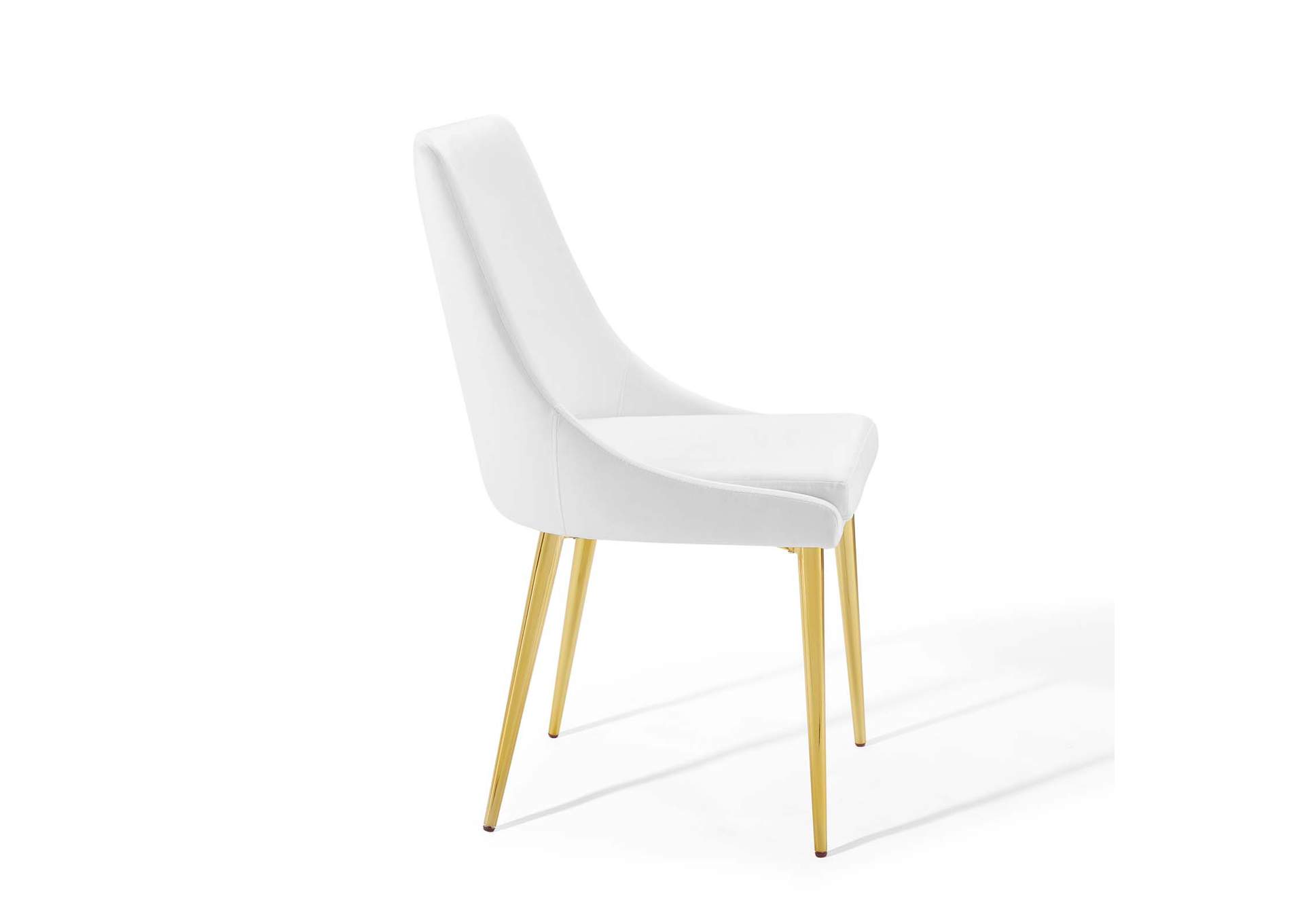 White Viscount Modern Accent Performance Velvet Dining Chair,Modway