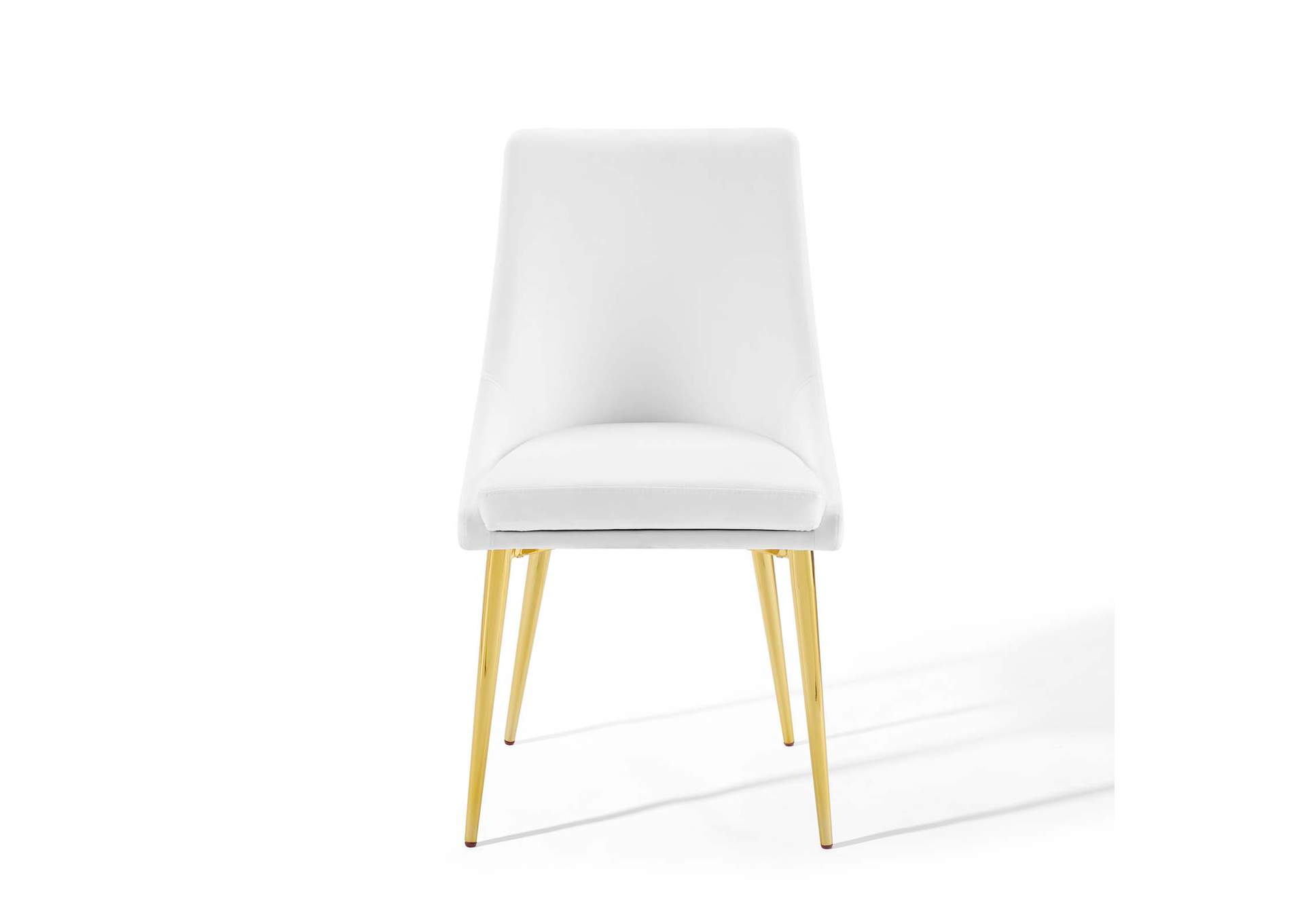 White Viscount Modern Accent Performance Velvet Dining Chair,Modway