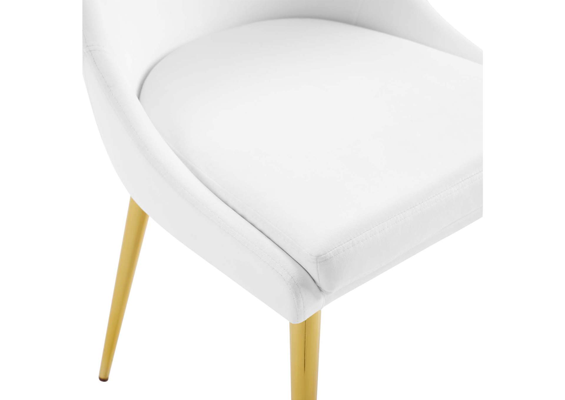 White Viscount Modern Accent Performance Velvet Dining Chair,Modway