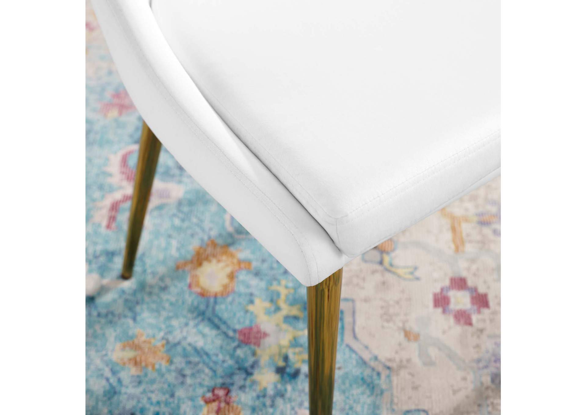 White Viscount Modern Accent Performance Velvet Dining Chair,Modway