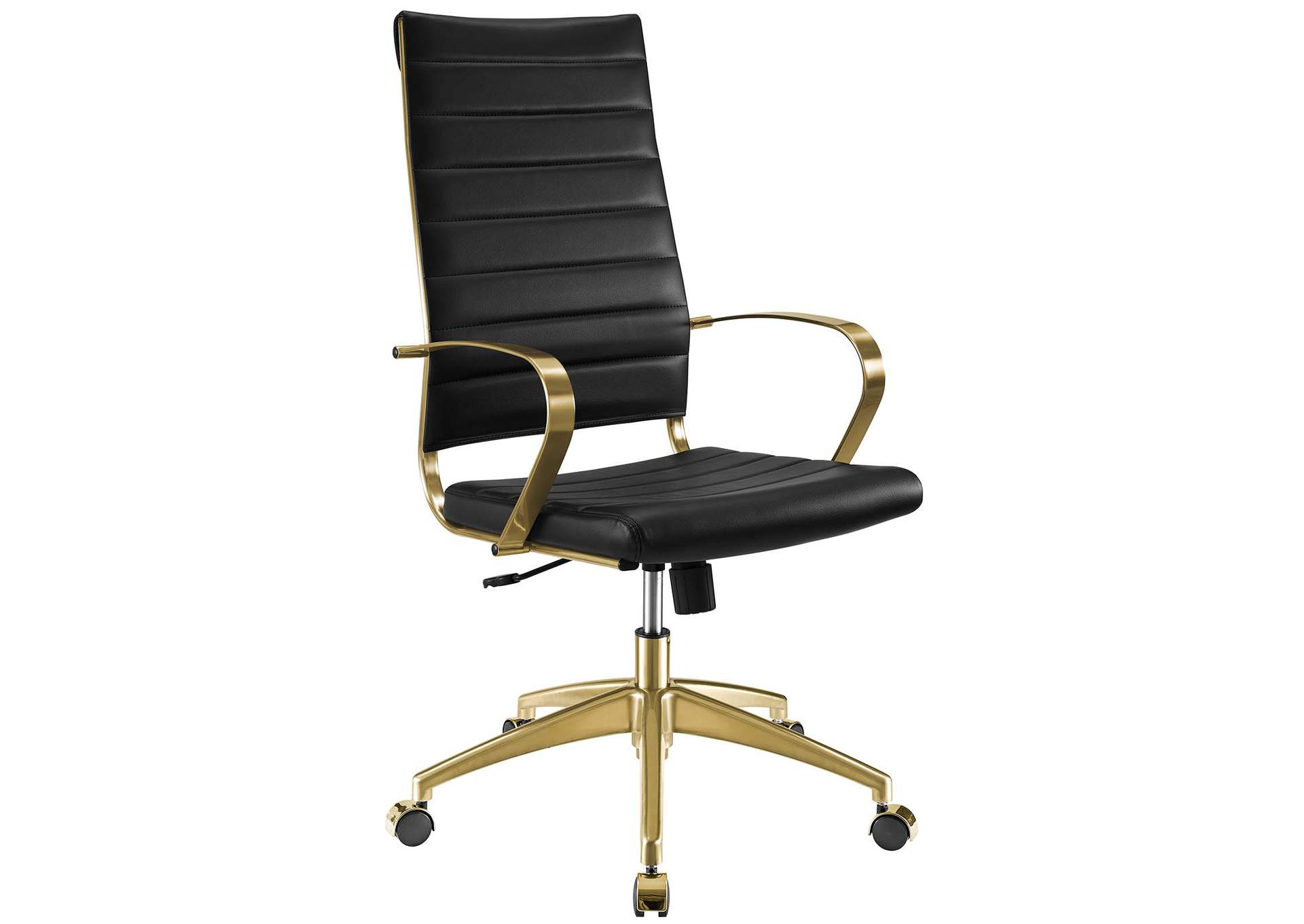 Gold Black Jive Gold Stainless Steel Highback Office Chair,Modway