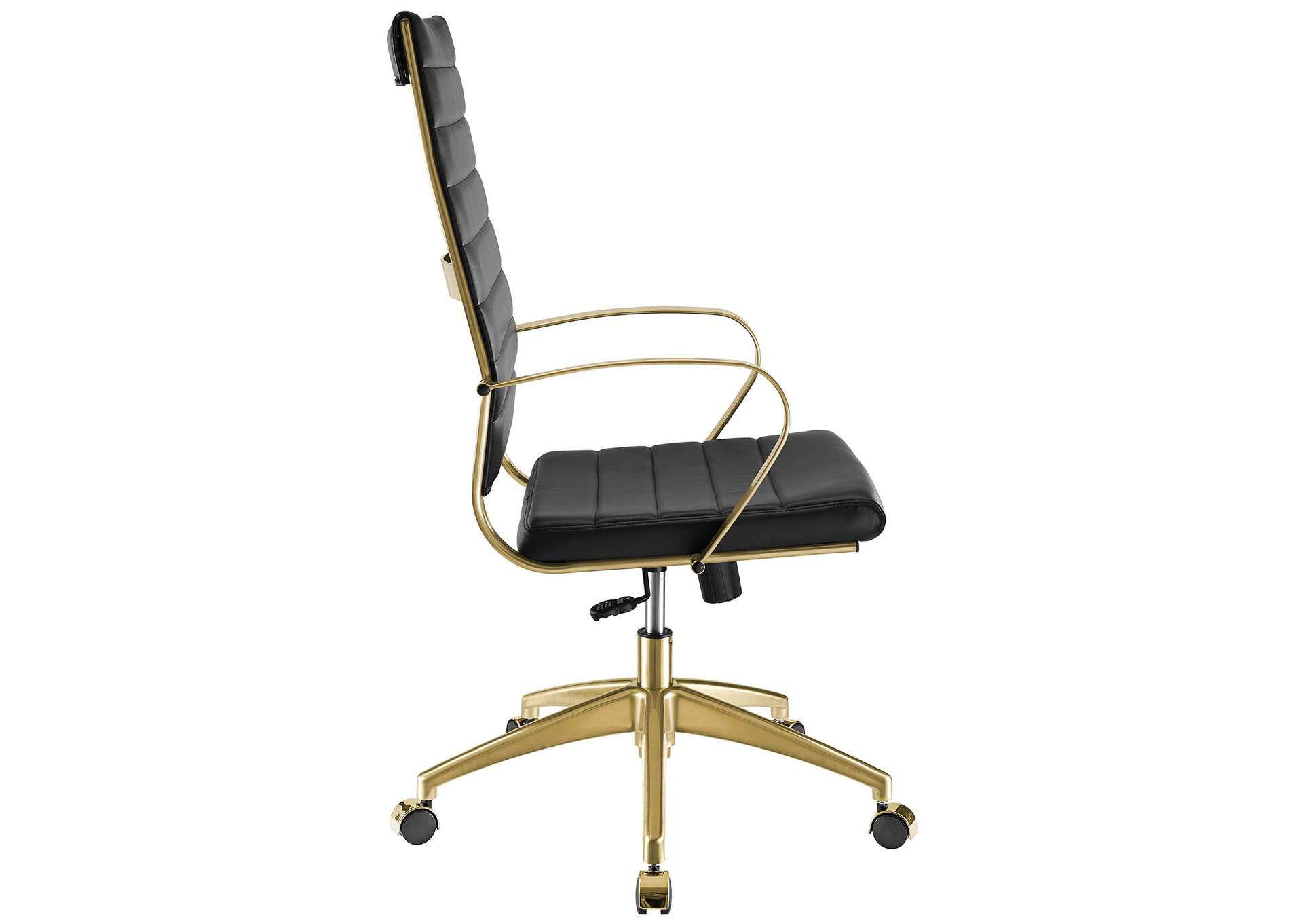 Gold Black Jive Gold Stainless Steel Highback Office Chair,Modway