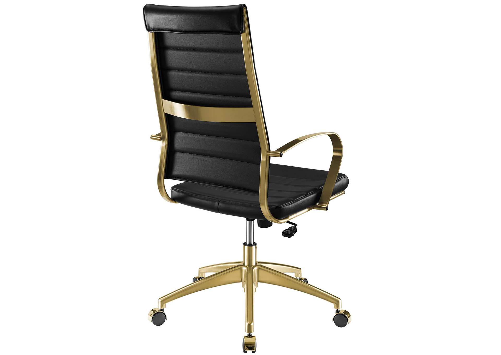 Gold Black Jive Gold Stainless Steel Highback Office Chair,Modway