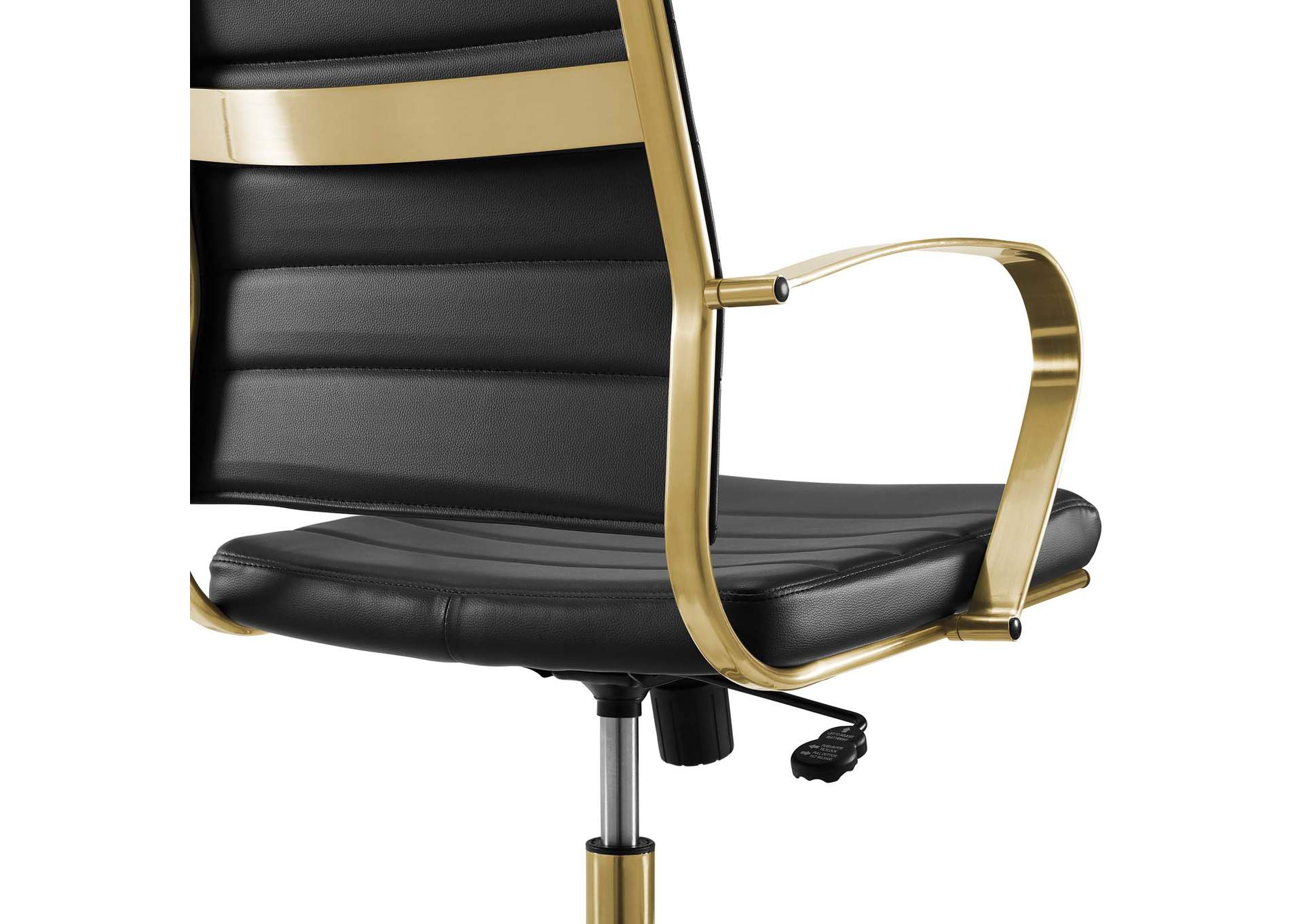 Gold Black Jive Gold Stainless Steel Highback Office Chair,Modway