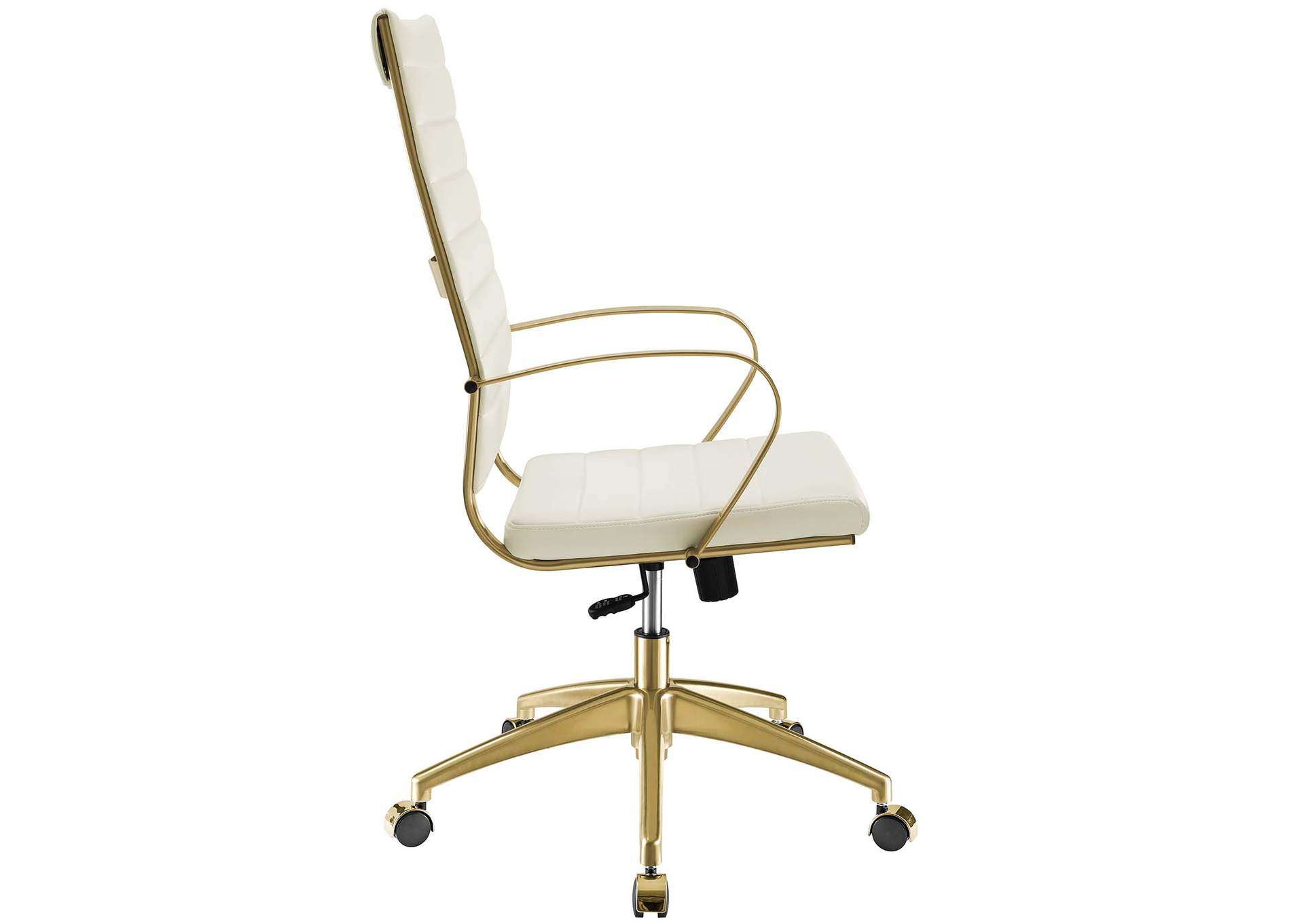 Gold White Jive Gold Stainless Steel Highback Office Chair,Modway