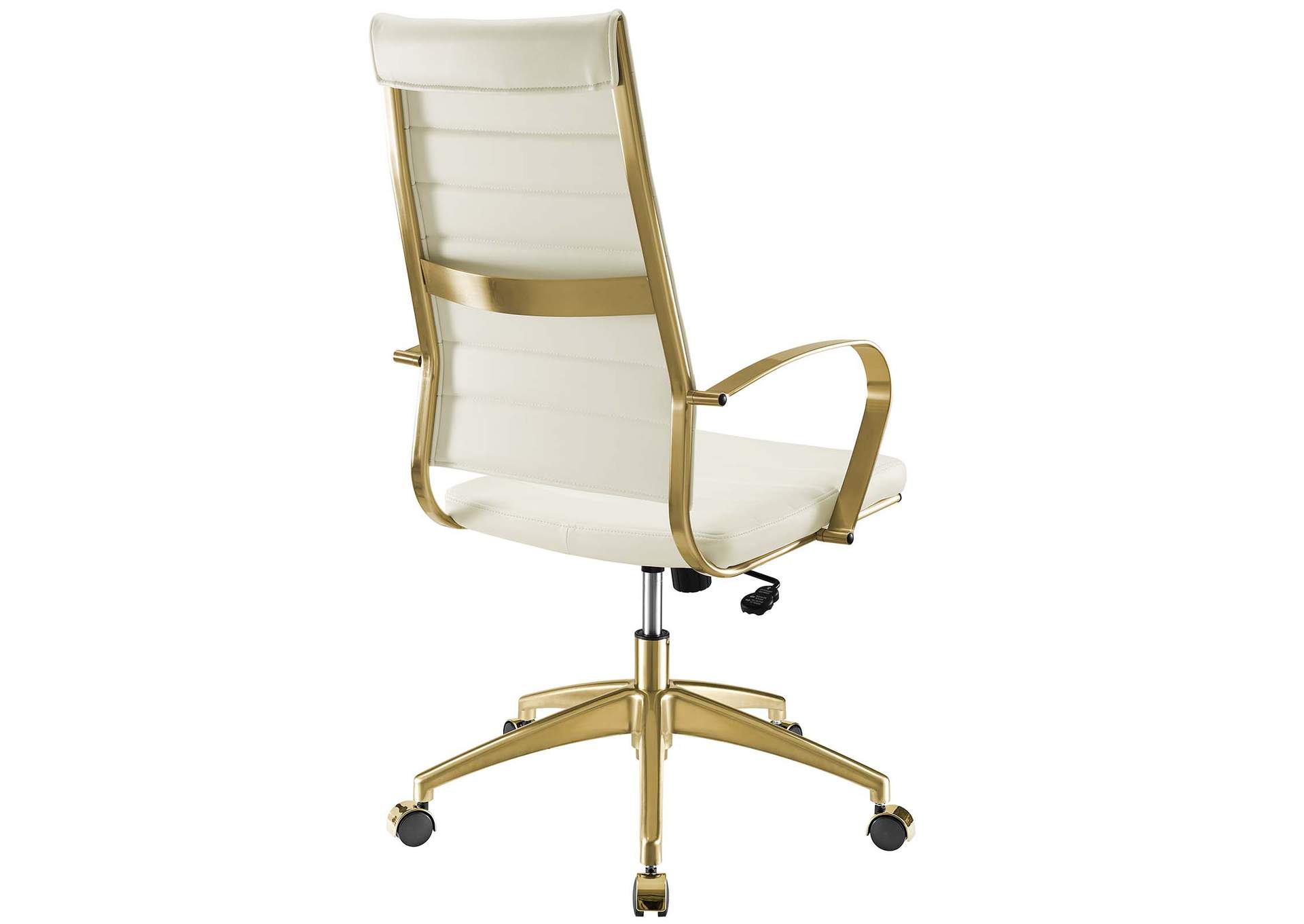 Gold White Jive Gold Stainless Steel Highback Office Chair,Modway