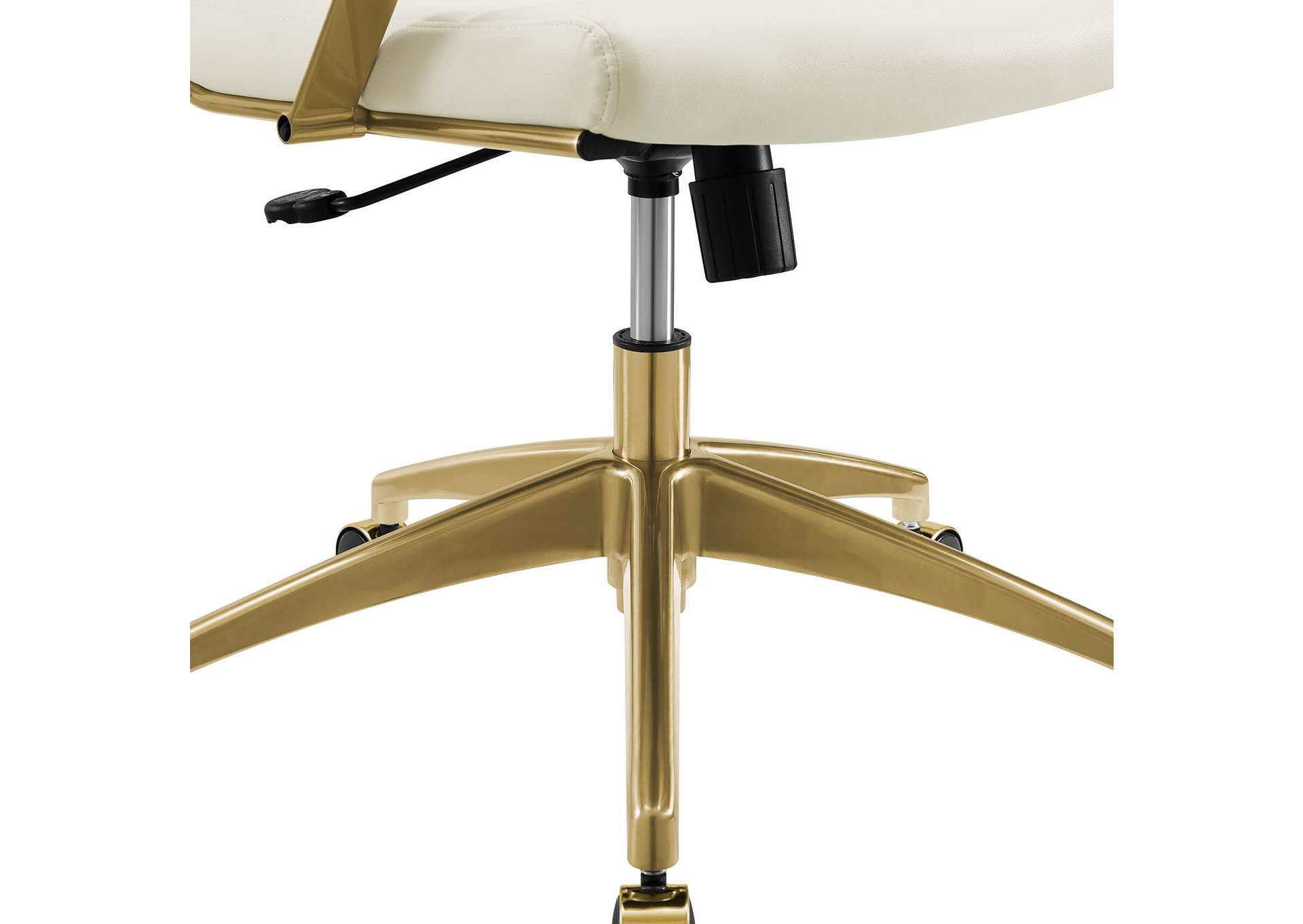 Gold White Jive Gold Stainless Steel Highback Office Chair,Modway