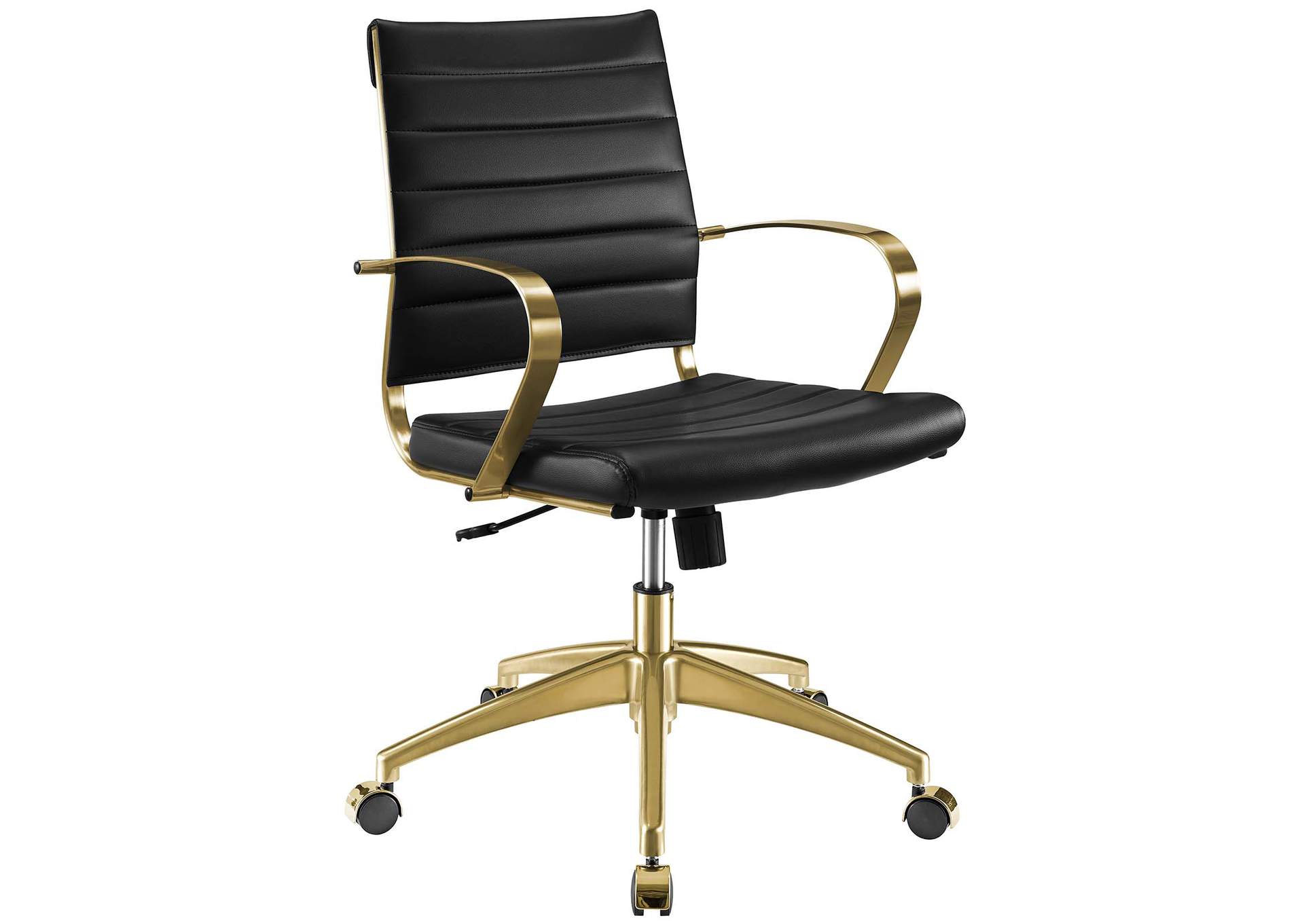 Gold Black Jive Gold Stainless Steel Midback Office Chair,Modway