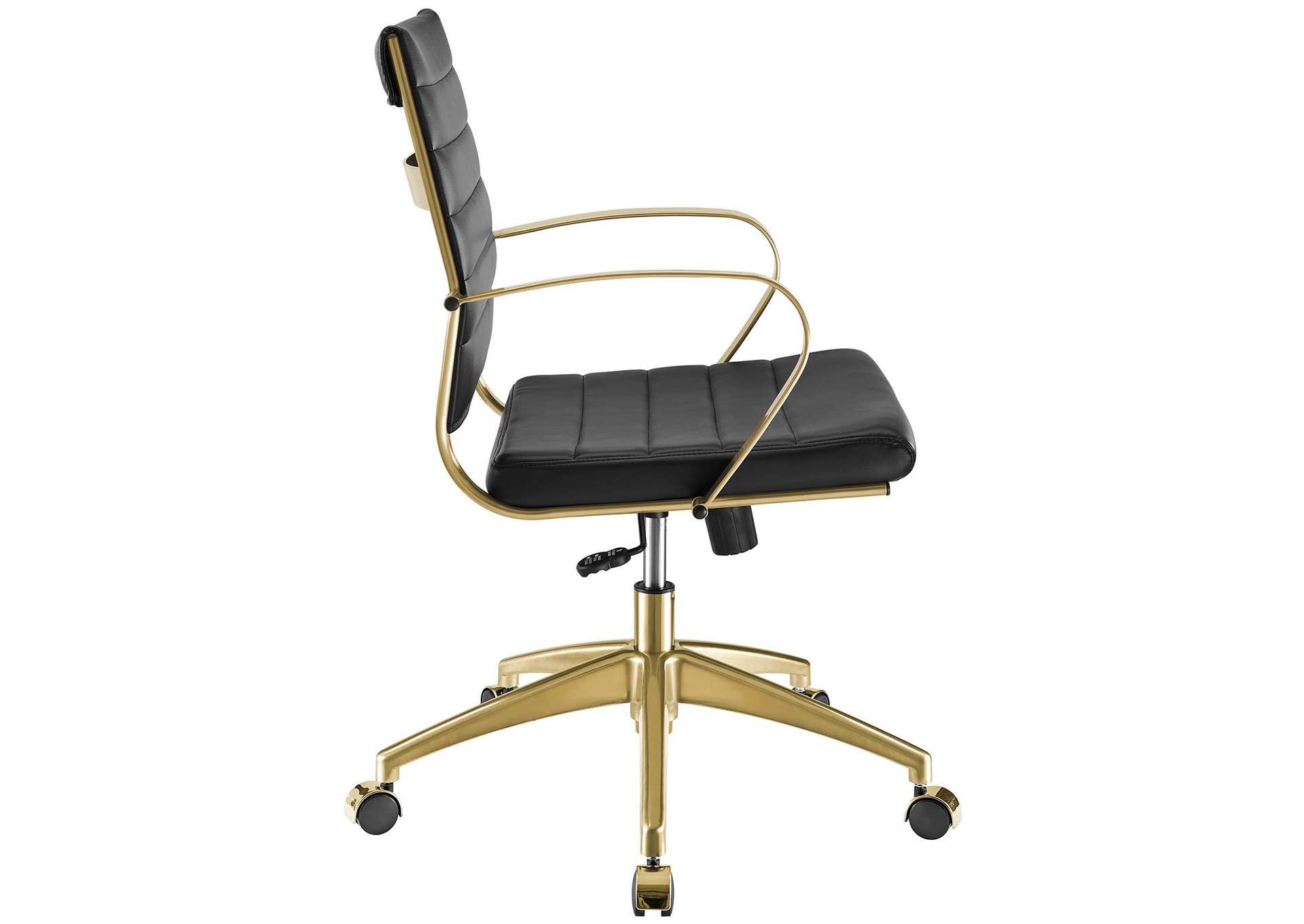 Gold Black Jive Gold Stainless Steel Midback Office Chair,Modway