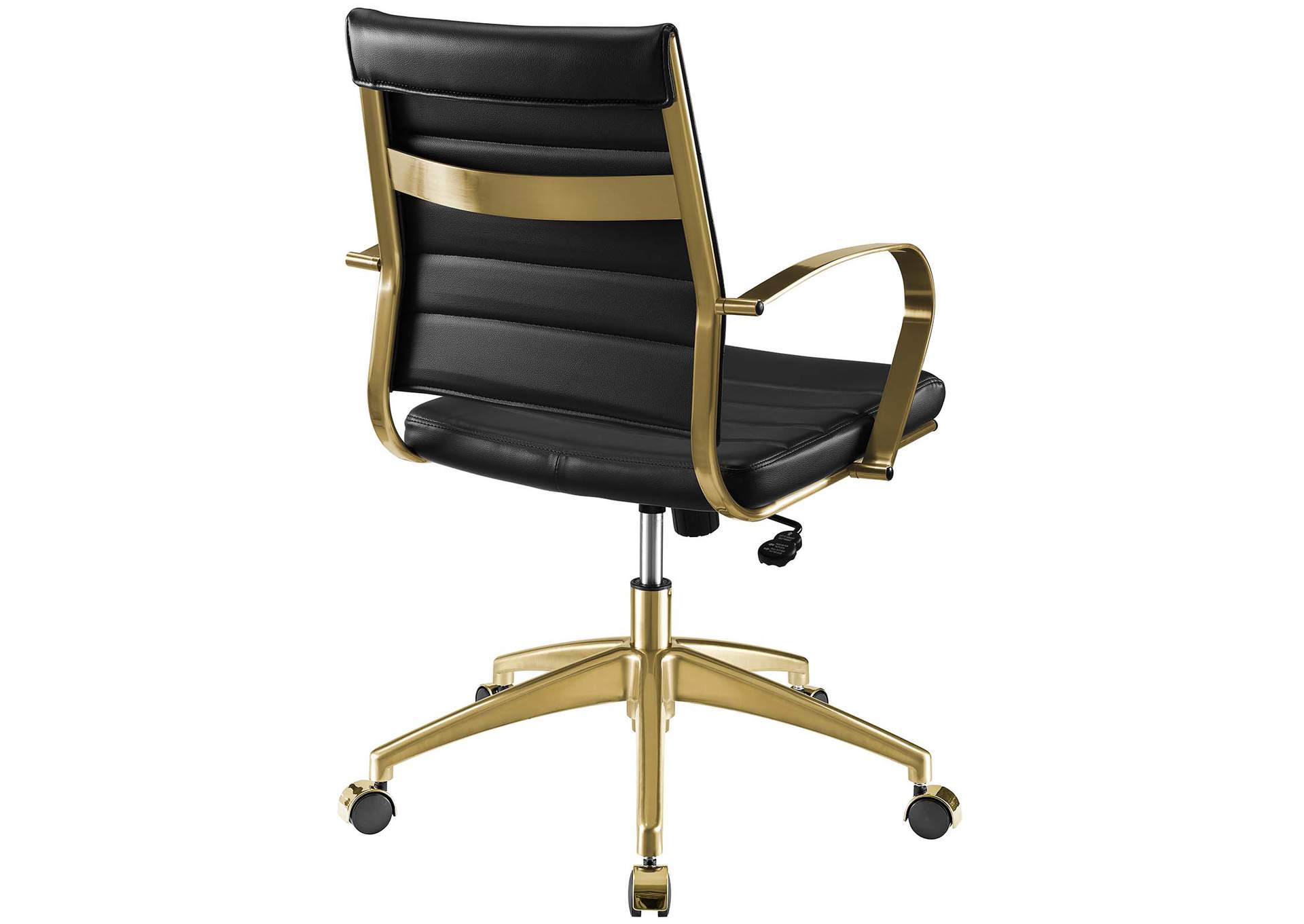 Gold Black Jive Gold Stainless Steel Midback Office Chair,Modway