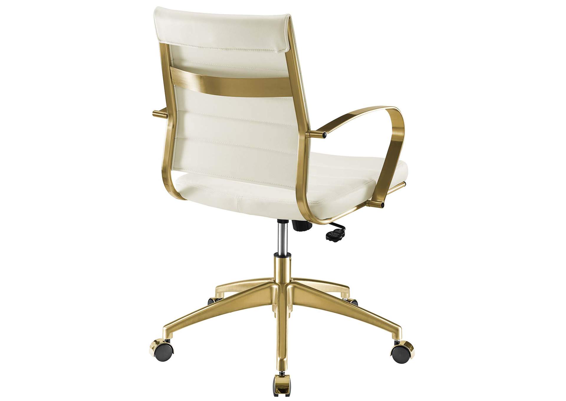 Gold White Jive Gold Stainless Steel Midback Office Chair,Modway