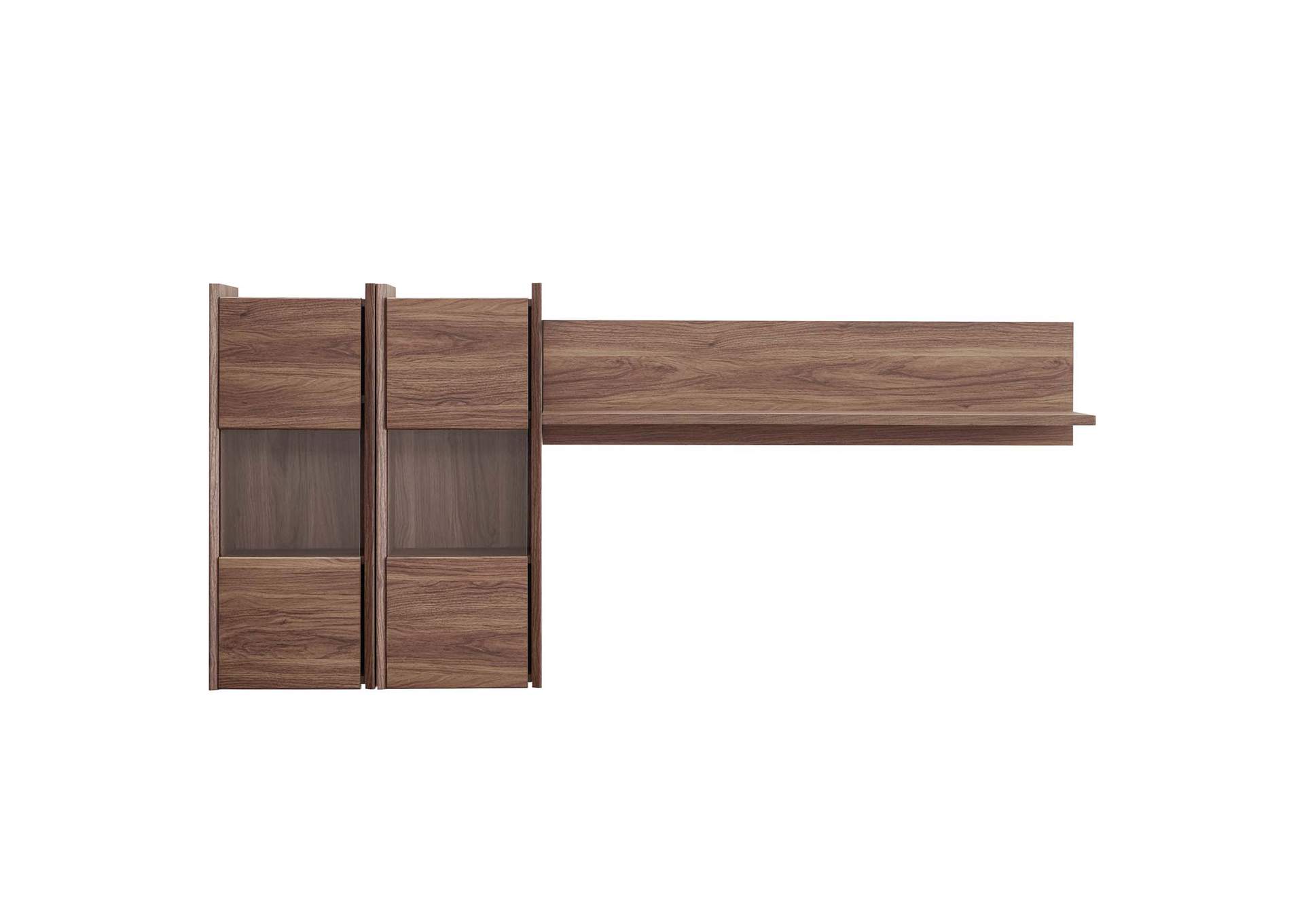 Walnut Visionary Wall Mounted Shelves,Modway