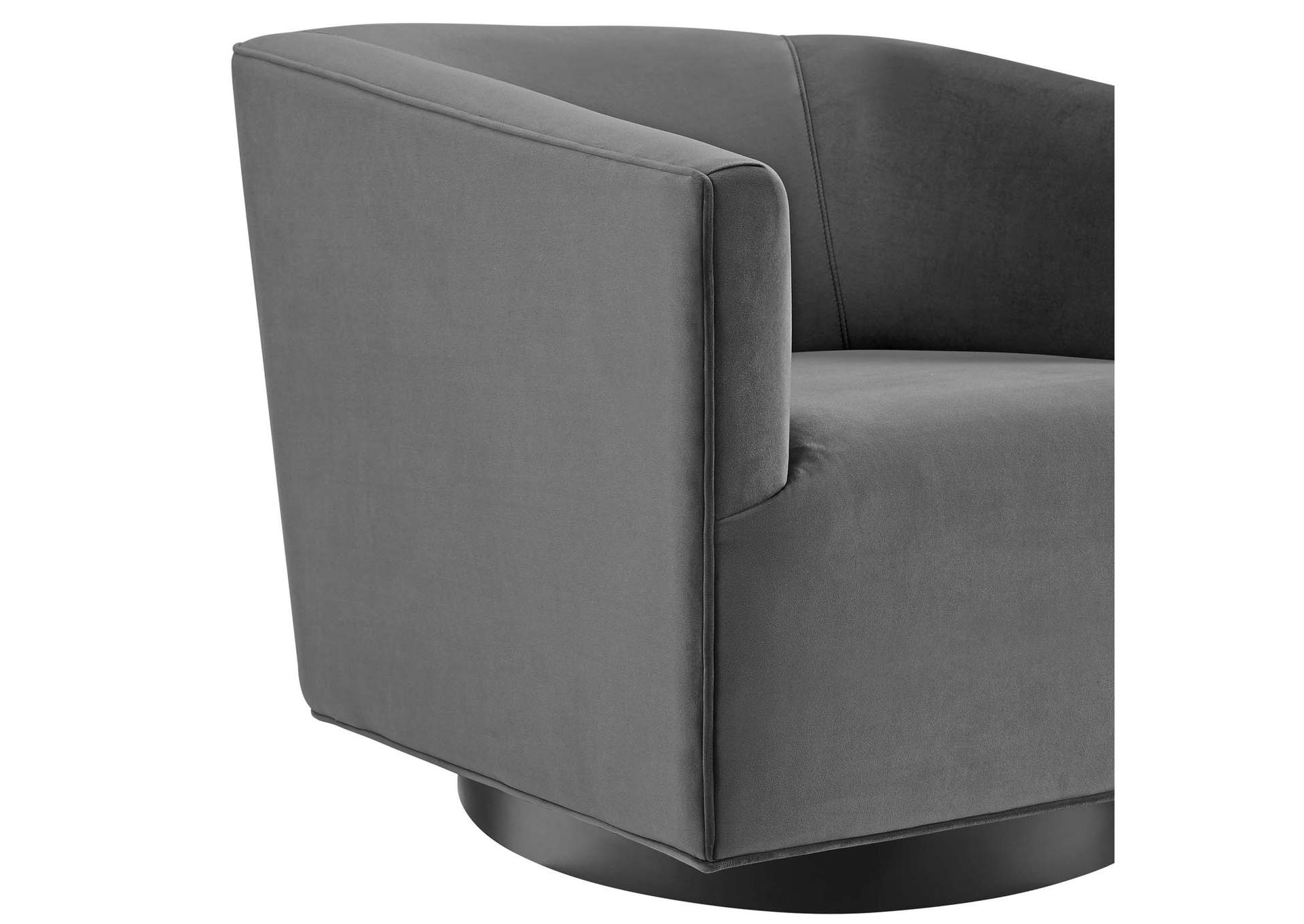 Gray Twist Accent Lounge Performance Velvet Swivel Chair,Modway