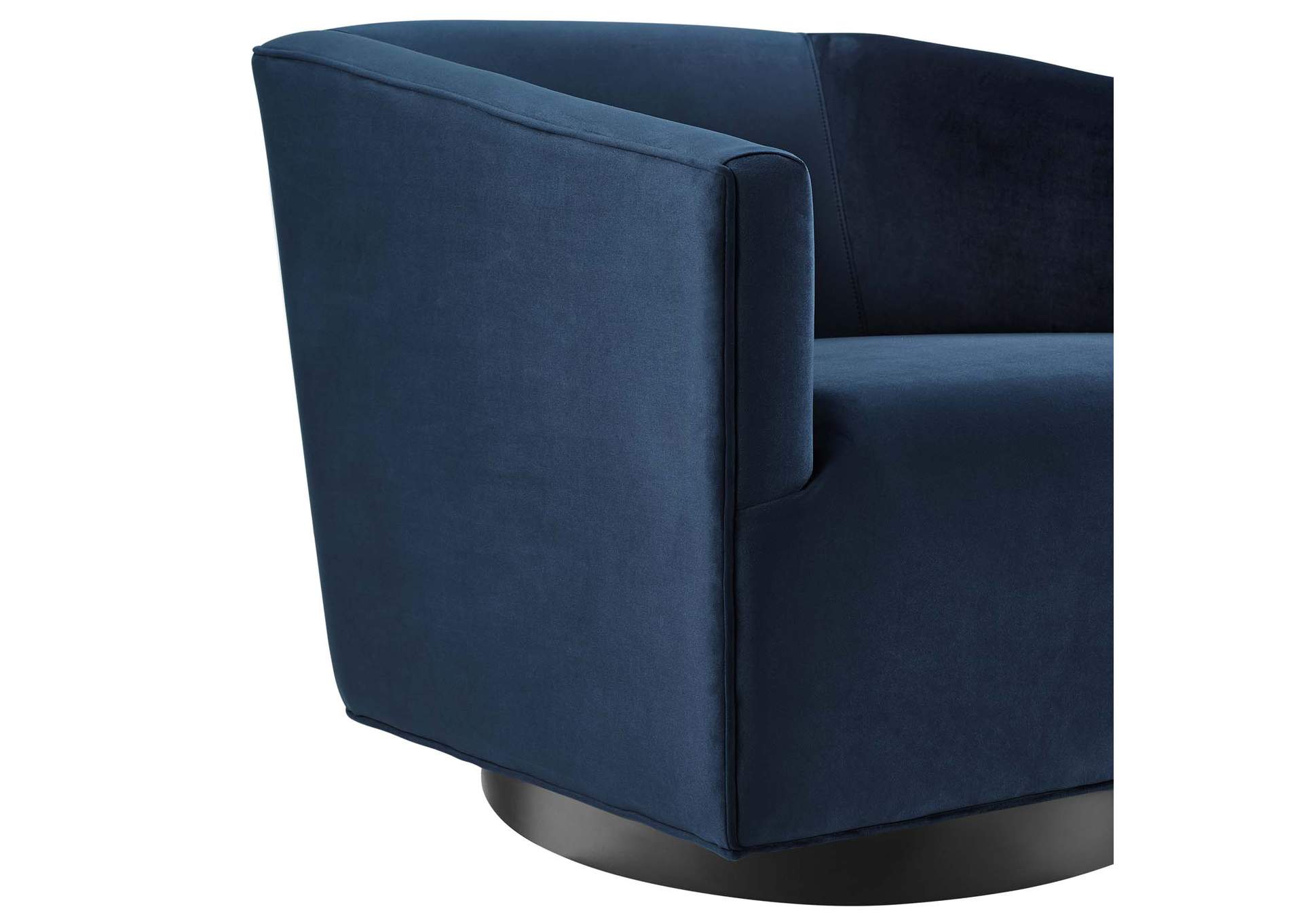 Midnight Blue Twist Accent Lounge Performance Velvet Swivel Chair,Modway