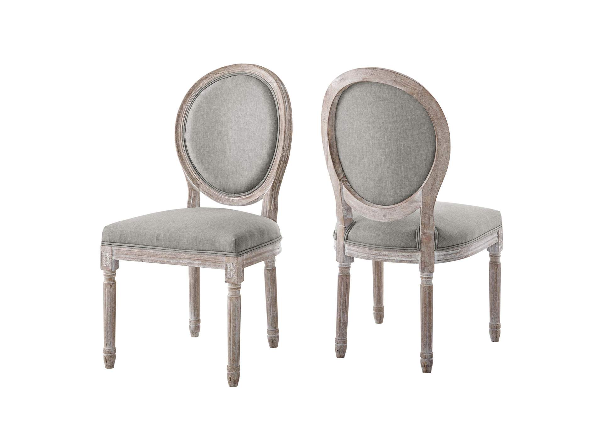 Light Gray Emanate Dining Side Chair Upholstered Fabric [Set of 2],Modway