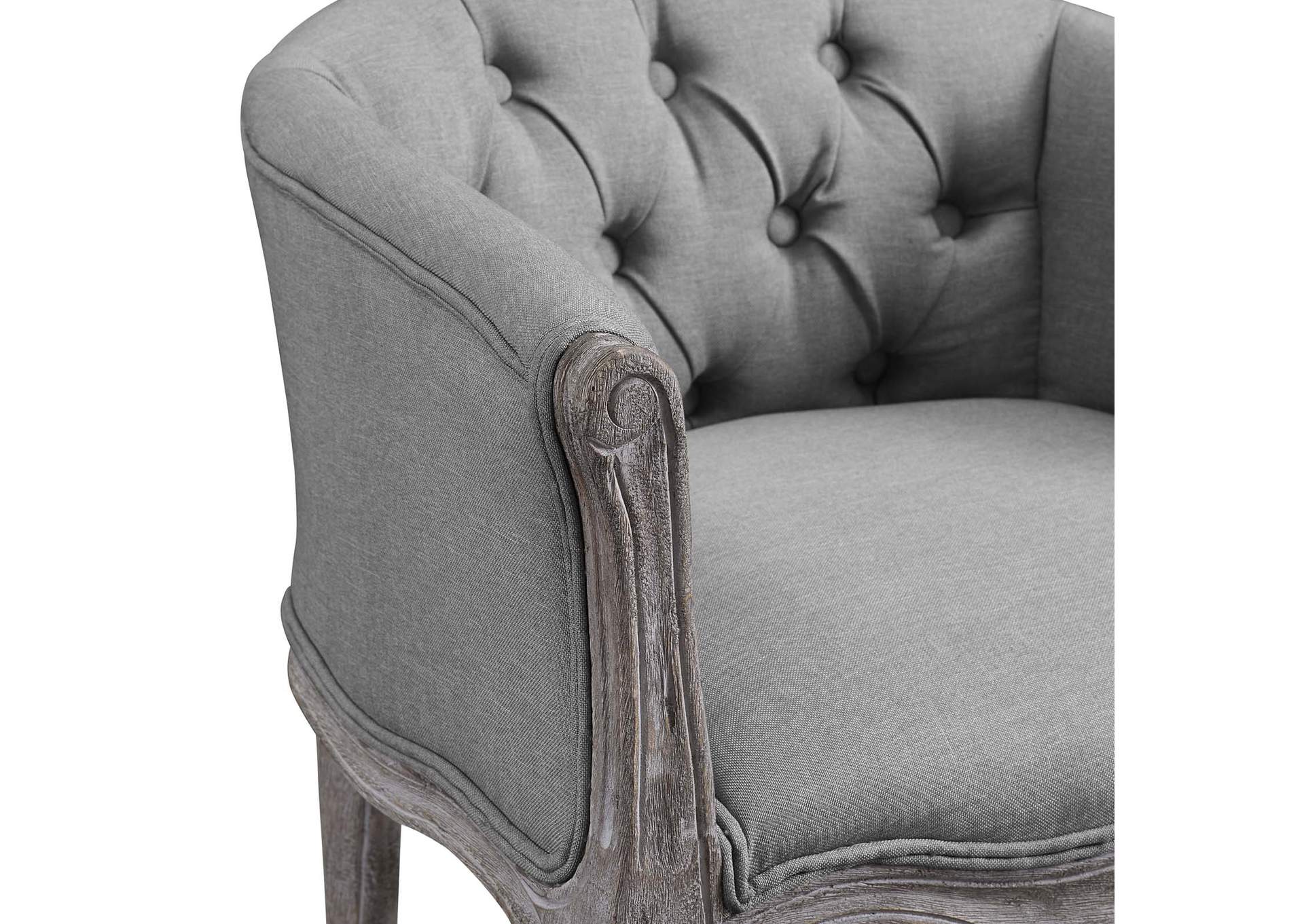 Light Gray Crown Arm Dining Chair Upholstered Fabric [Set of 4],Modway