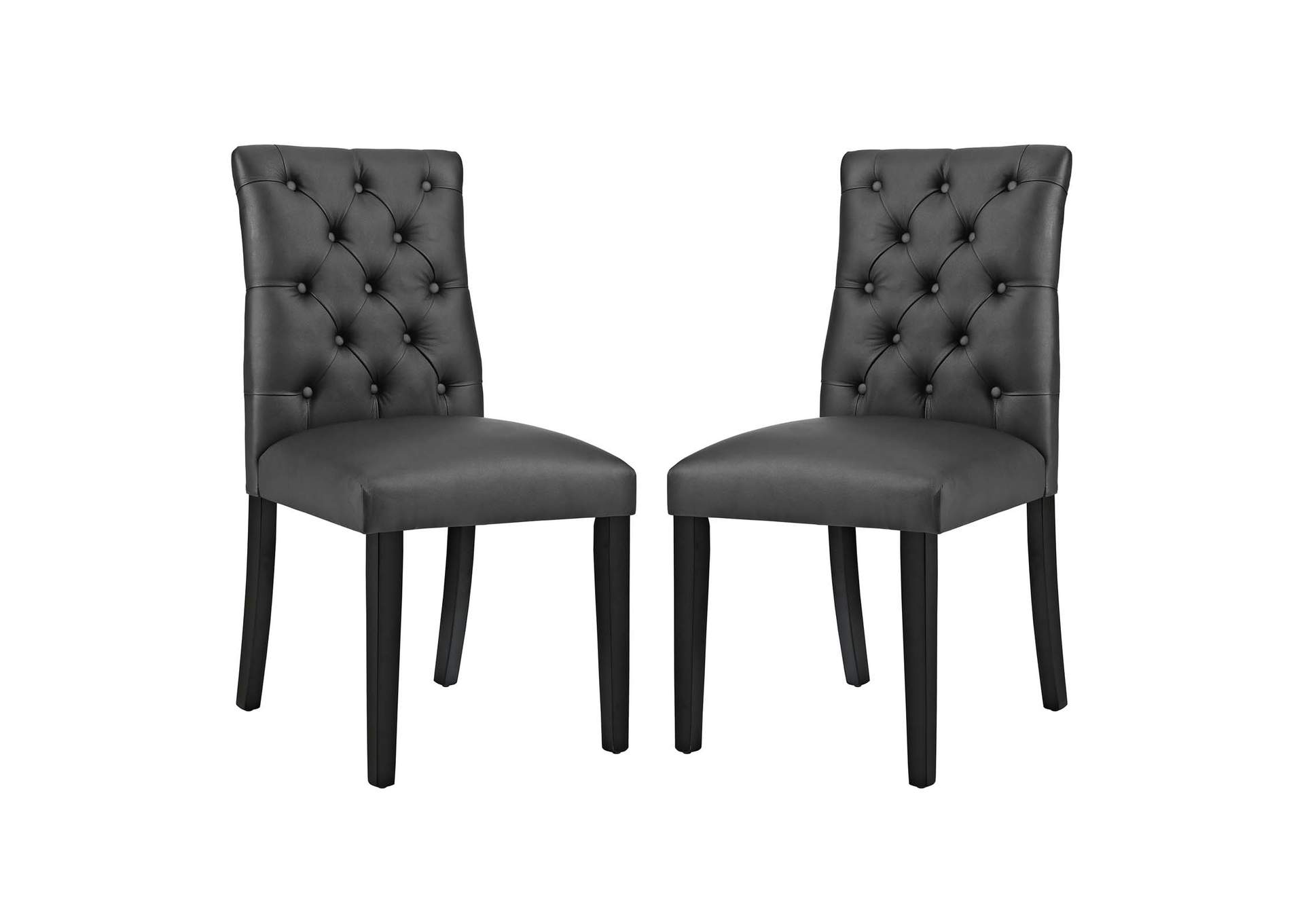 Black Duchess Dining Chair Vinyl [Set of 2],Modway