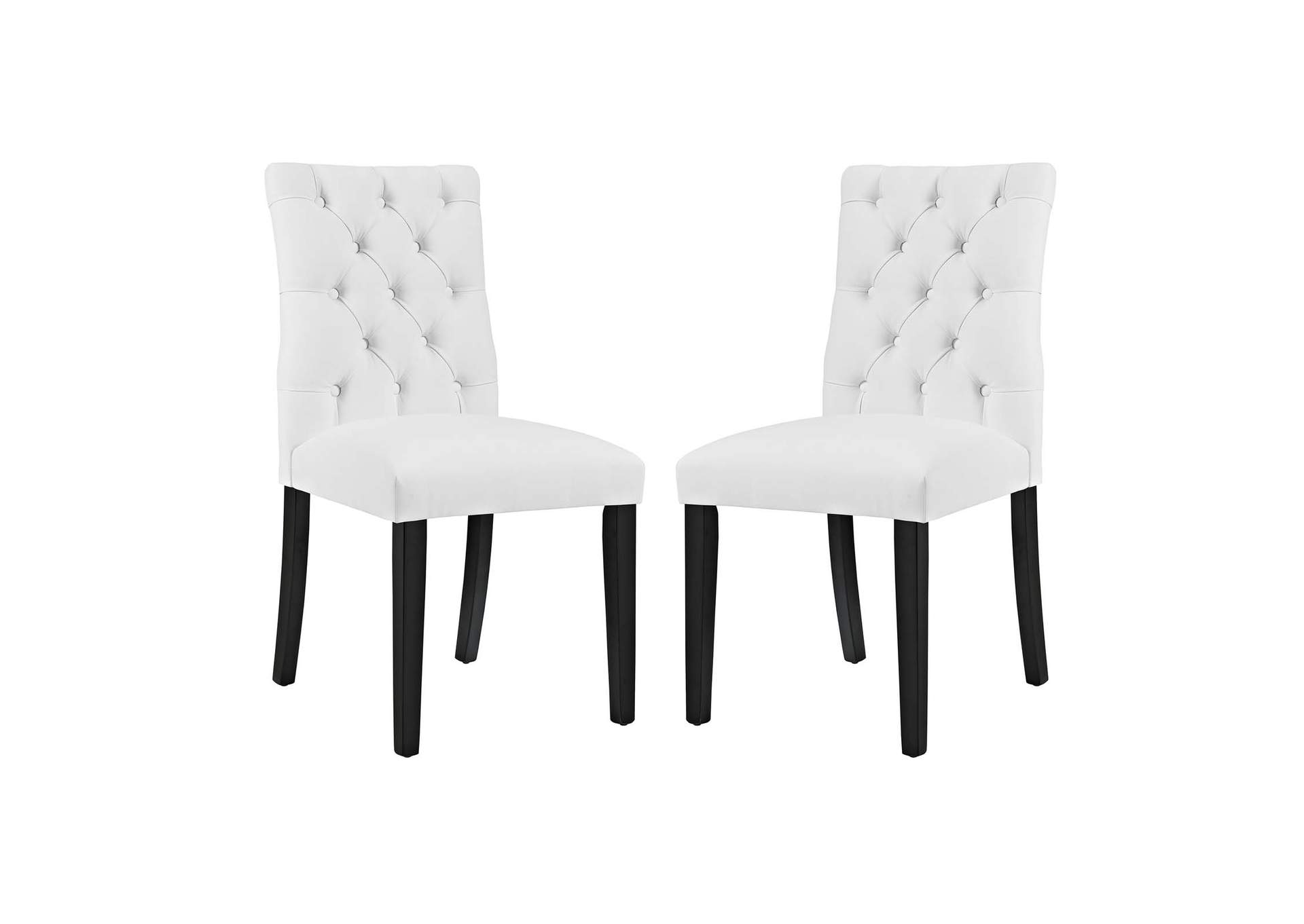 White Duchess Dining Chair Vinyl [Set of 2],Modway