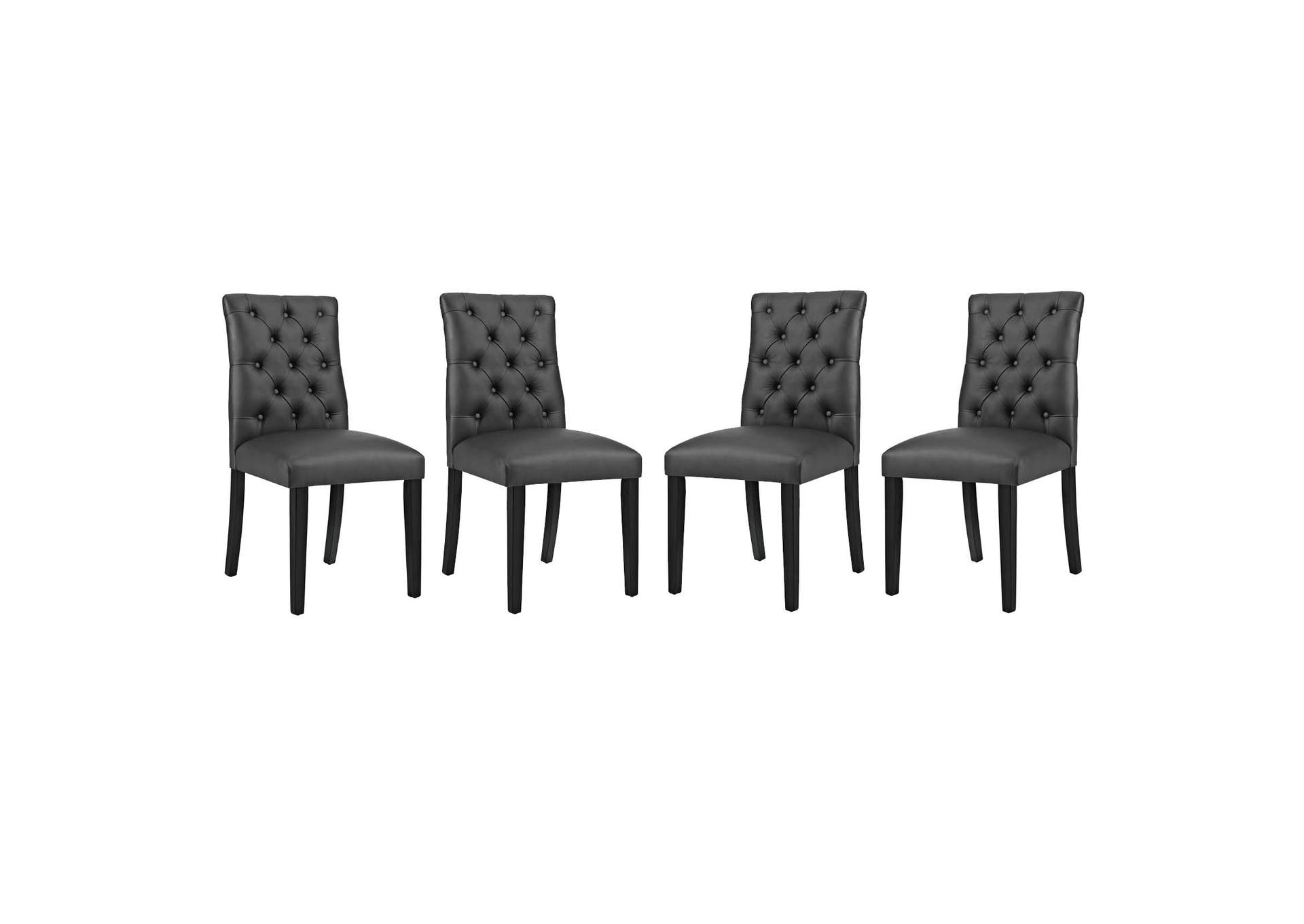 Black Duchess Dining Chair Vinyl [Set of 4],Modway