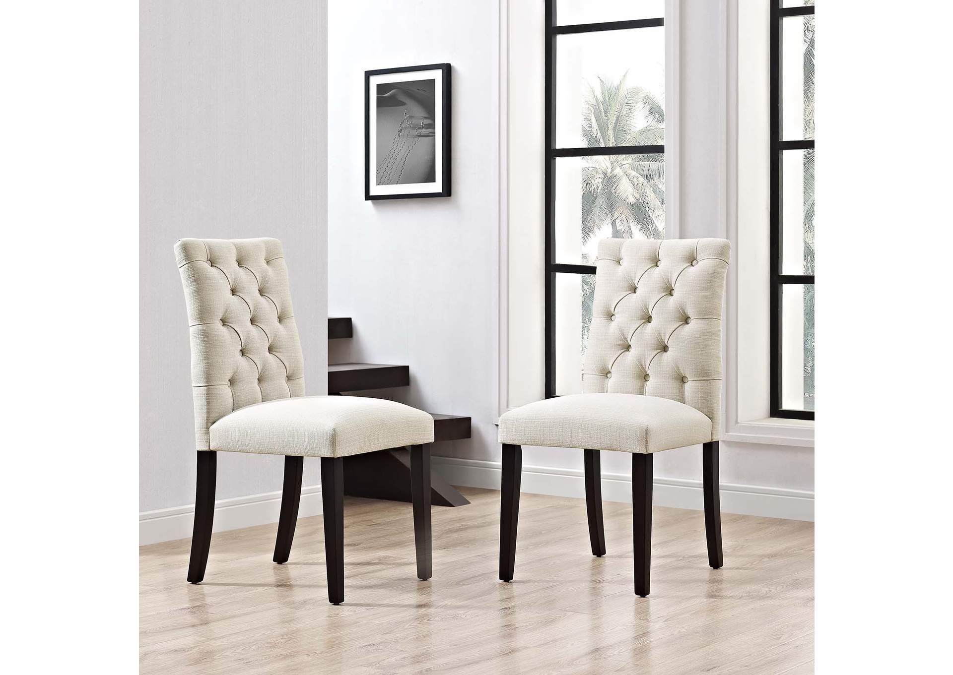 Beige Duchess Dining Chair Fabric [Set of 2],Modway