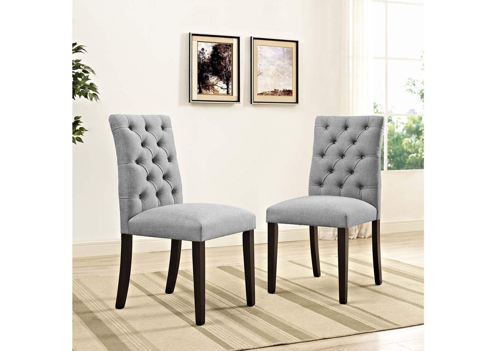 Light Gray Duchess Dining Chair Fabric [Set of 2],Modway