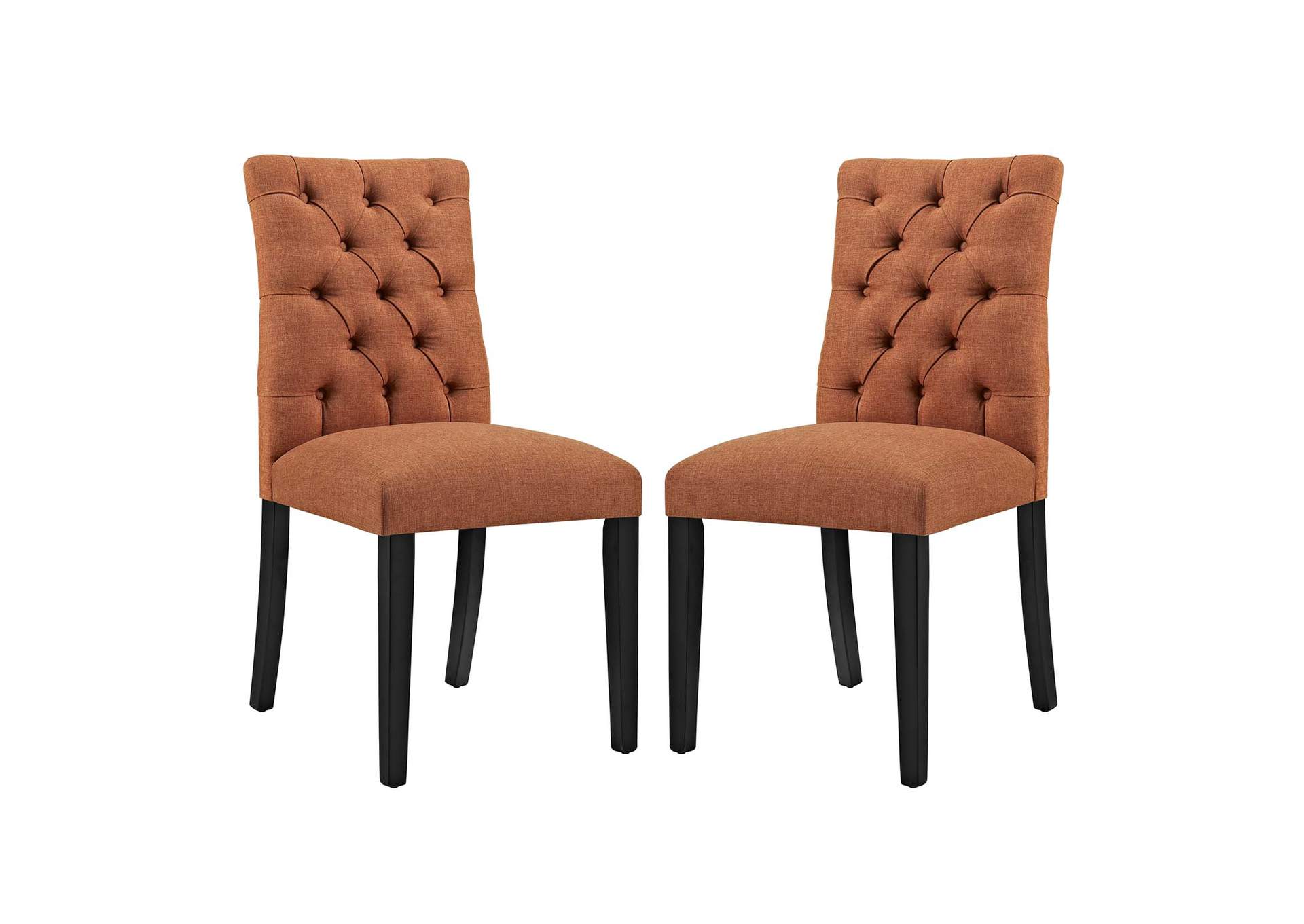 Orange Duchess Dining Chair Fabric [Set of 2],Modway