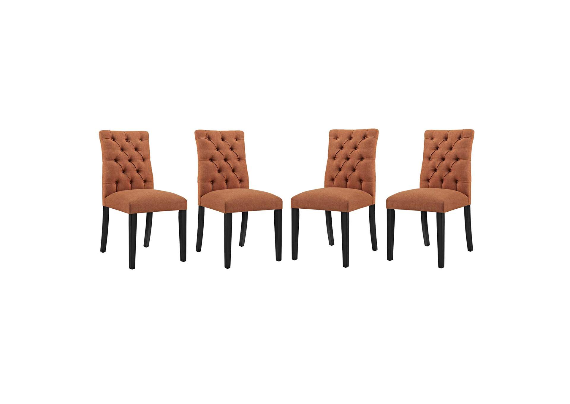 Orange Duchess Dining Chair Fabric [Set of 4],Modway