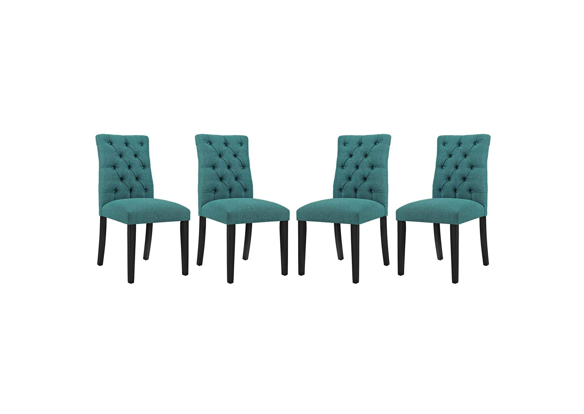 Teal Duchess Dining Chair Fabric [Set of 4],Modway