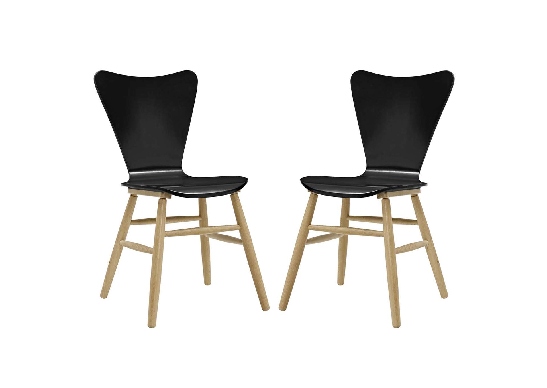 Black Cascade Dining Chair [Set of 2],Modway