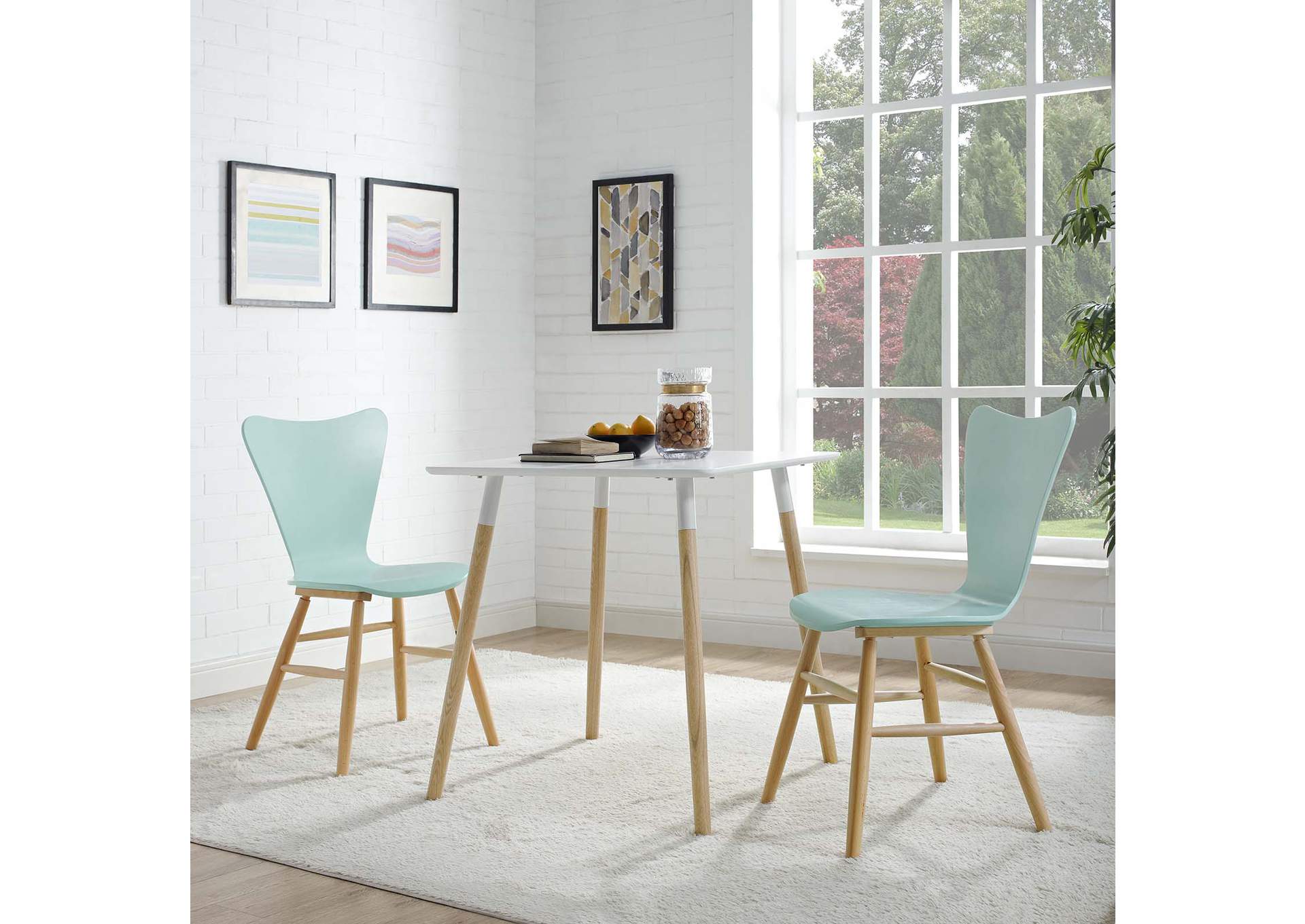 Light Blue Cascade Dining Chair [Set of 2],Modway