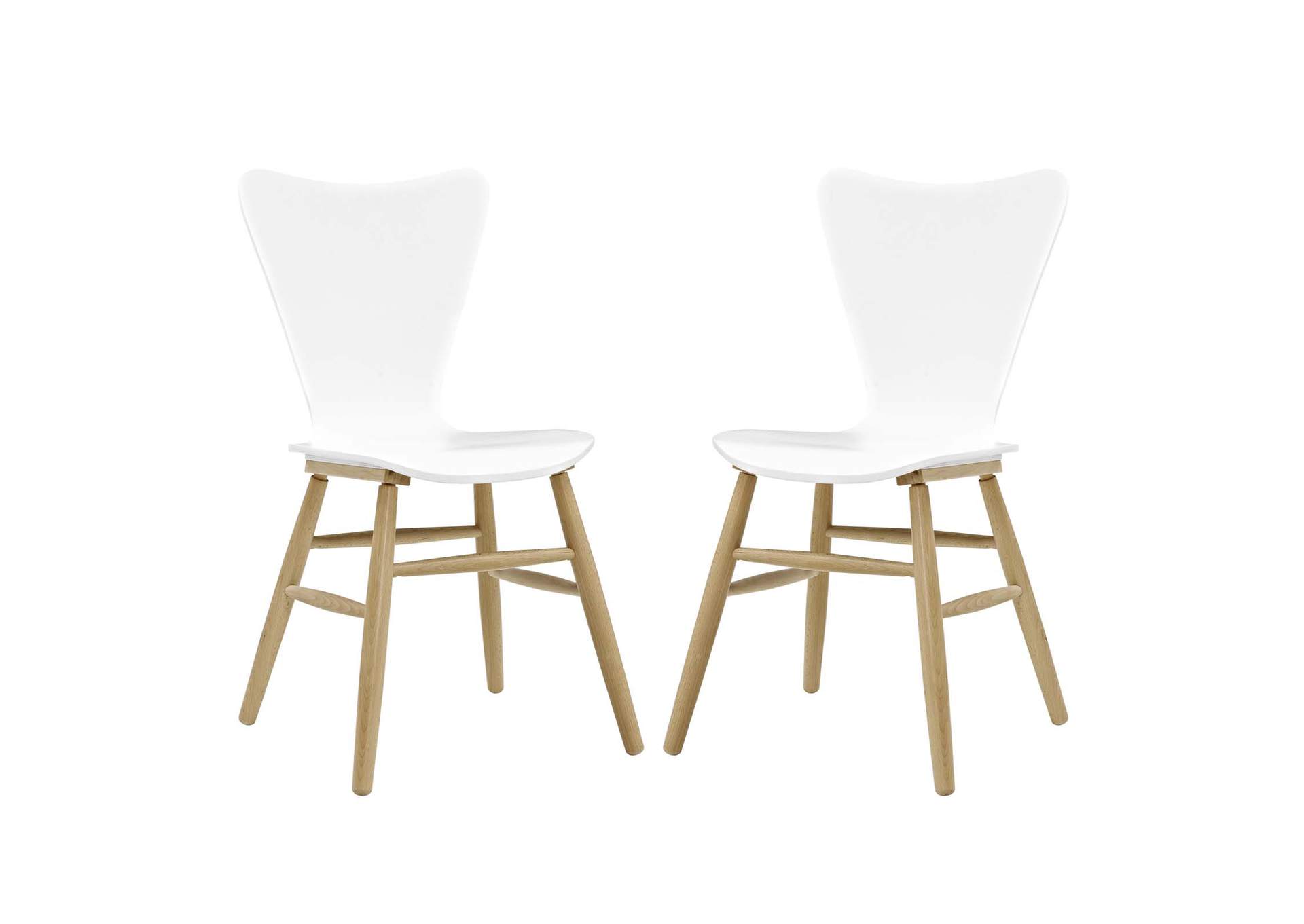 White Cascade Dining Chair [Set of 2],Modway