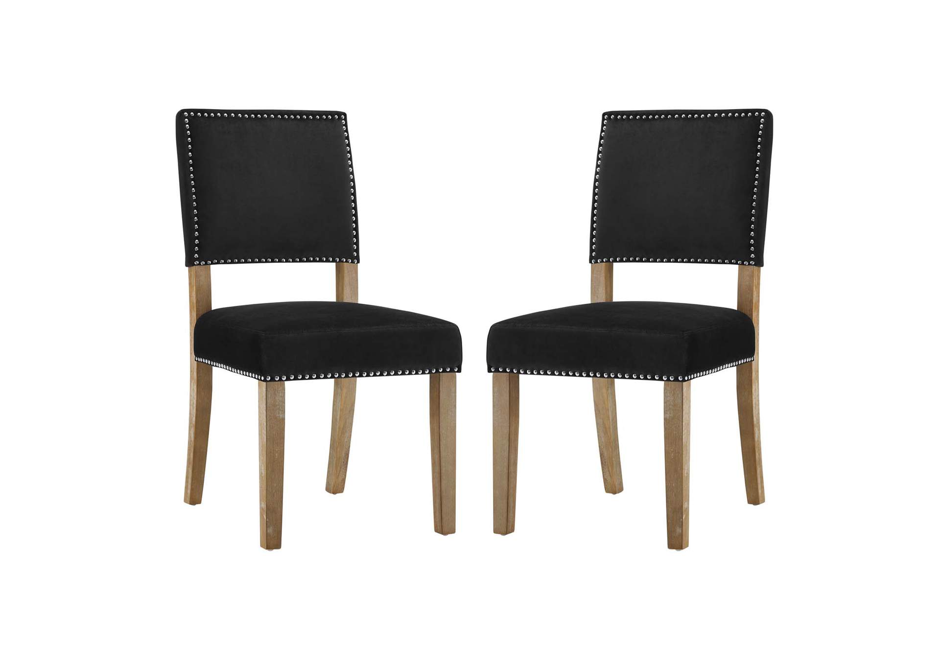 Black Oblige Dining Chair Wood [Set of 2],Modway