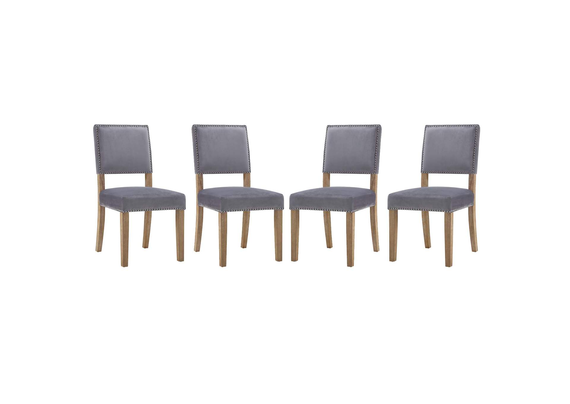 Gray Oblige Dining Chair Wood [Set of 4],Modway