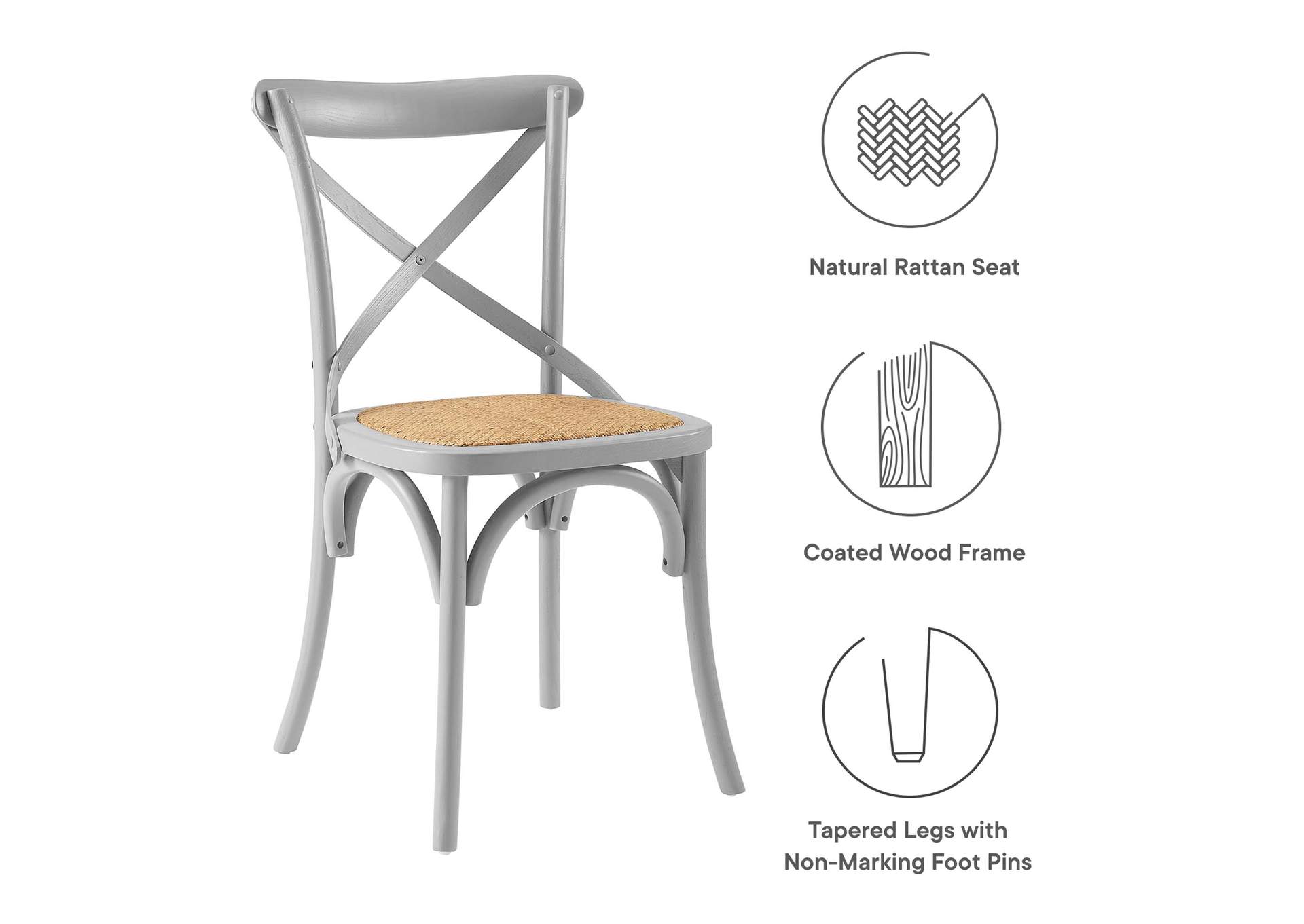 Light Gray Gear Dining Side Chair [Set of 2],Modway