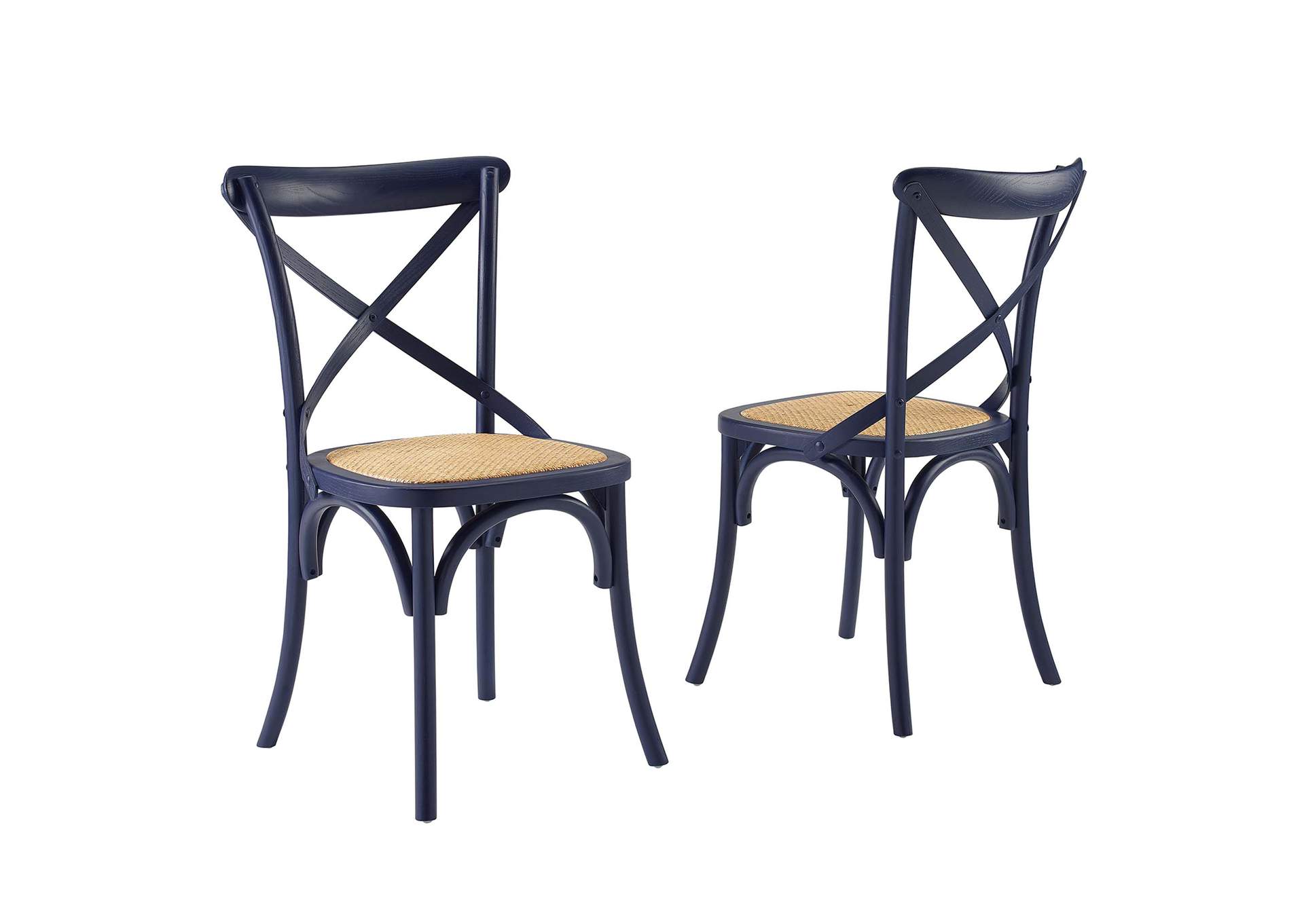 Midnight Blue Gear Dining Side Chair [Set of 2],Modway