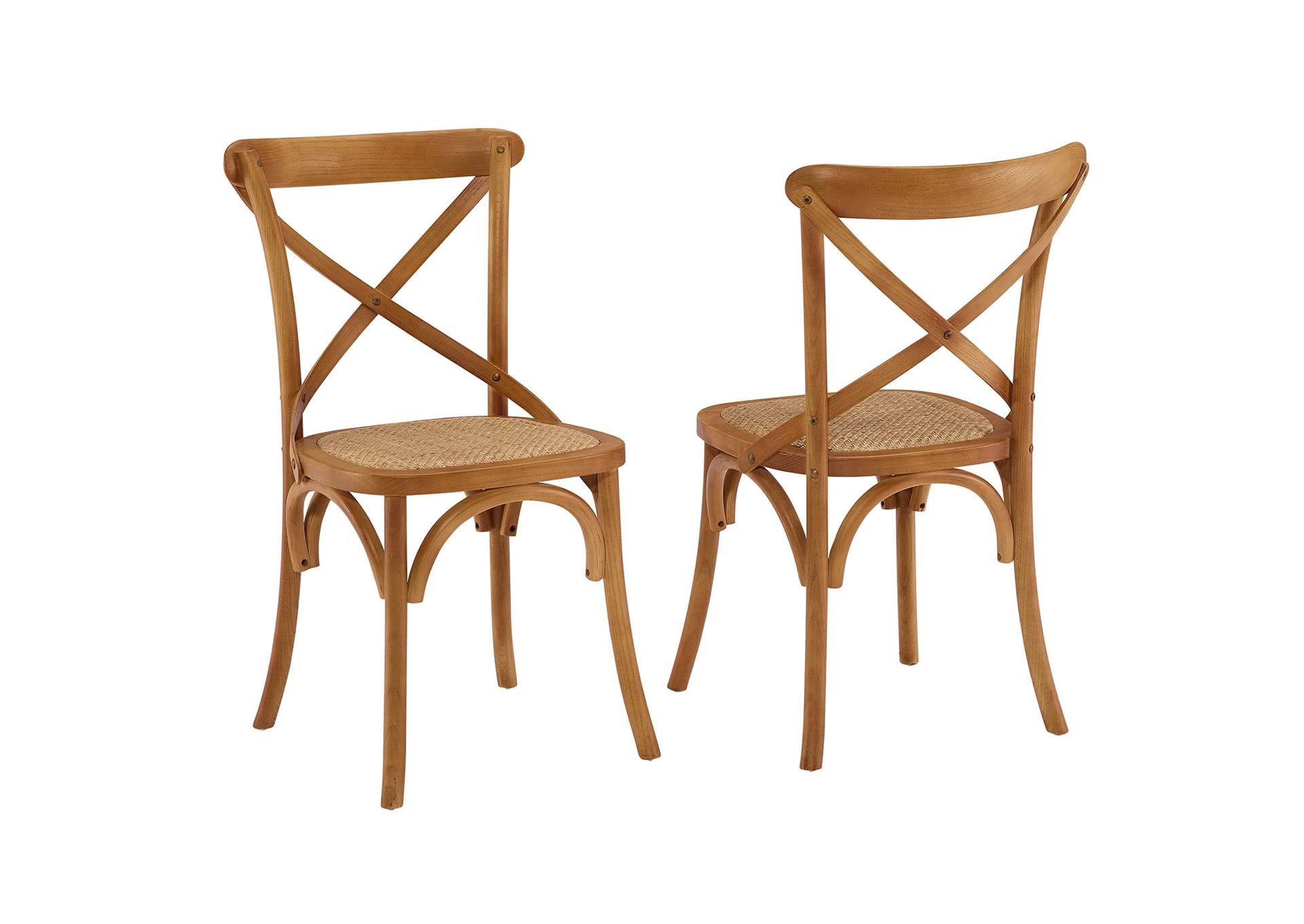 Walnut Gear Dining Side Chair [Set of 2],Modway