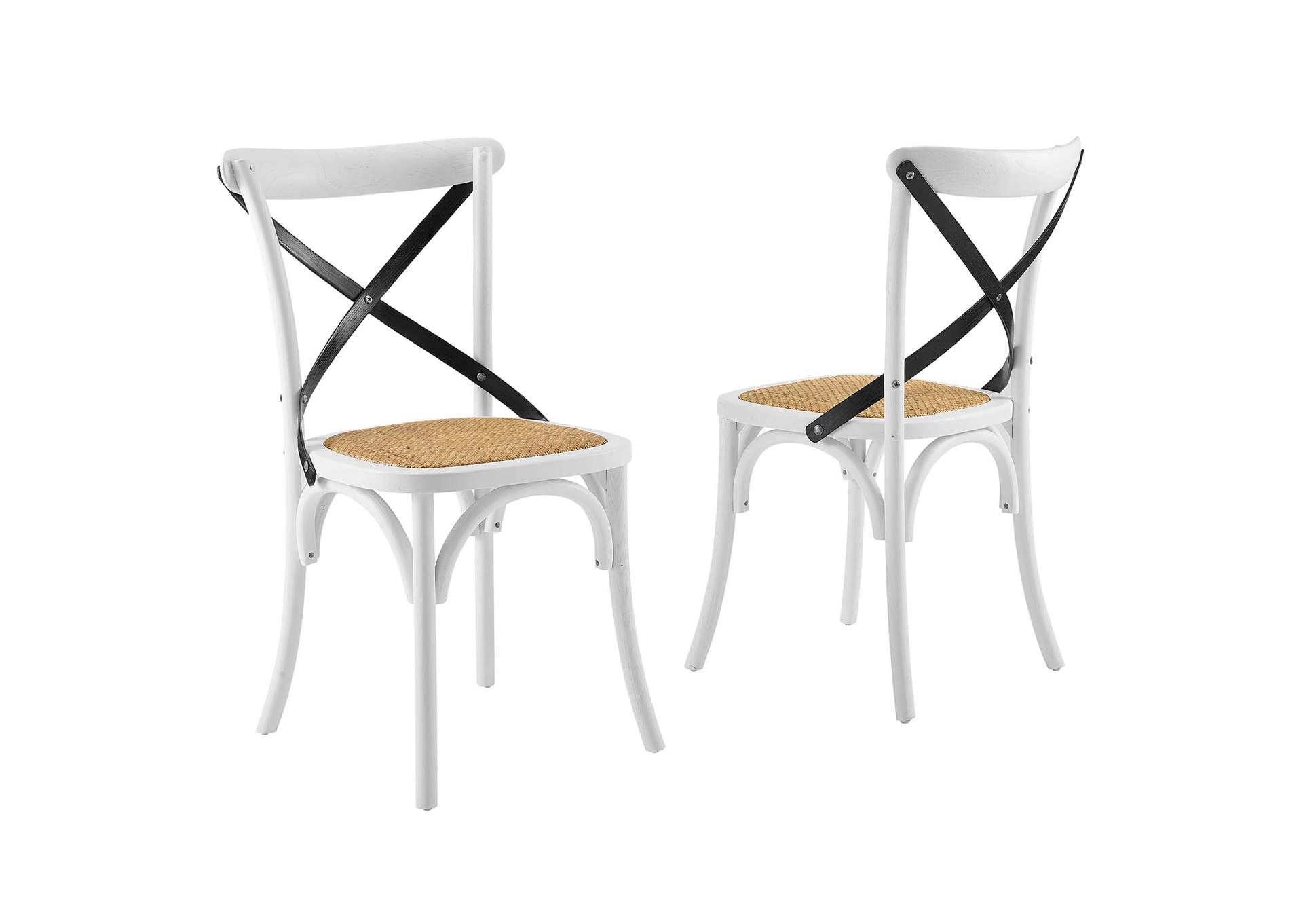 White Black White Black Gear Dining Side Chair [Set of 2],Modway