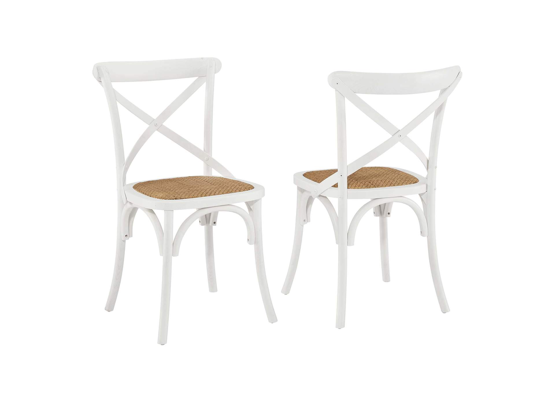 White Gear Dining Side Chair [Set of 2],Modway