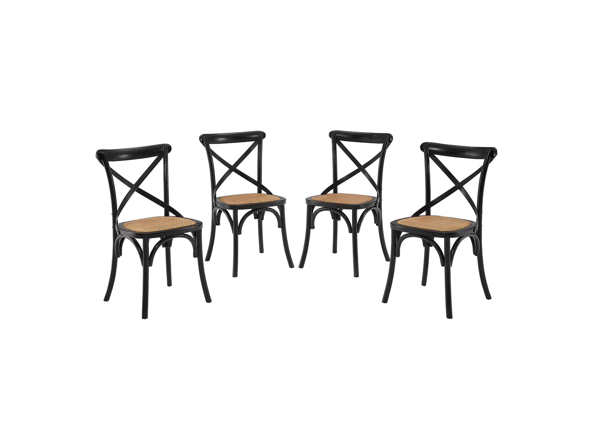 Black Gear Dining Side Chair [Set of 4],Modway